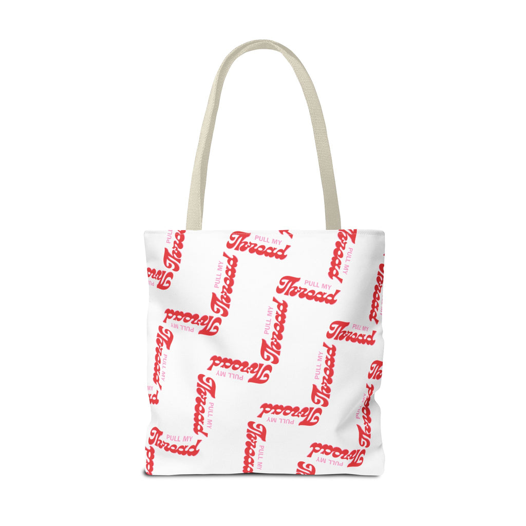 Retro Script 'Pull My Thread" Tote Bag — All-Over Print Fashion Tote