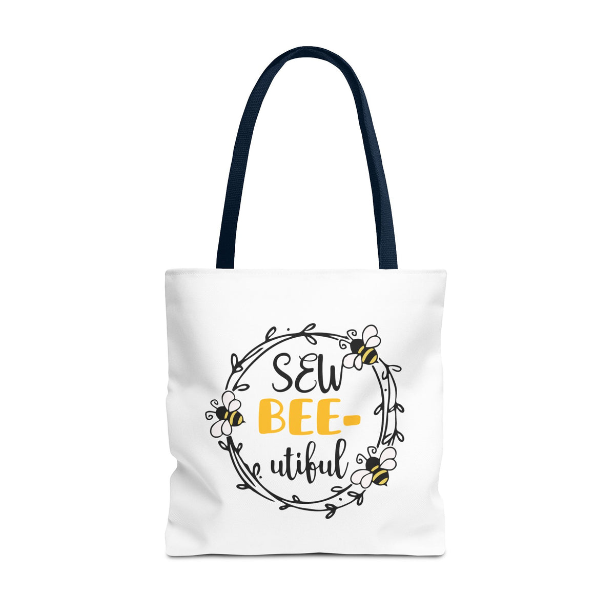 Sew Bee-utiful Tote Bag White | bee sewing craft motif
