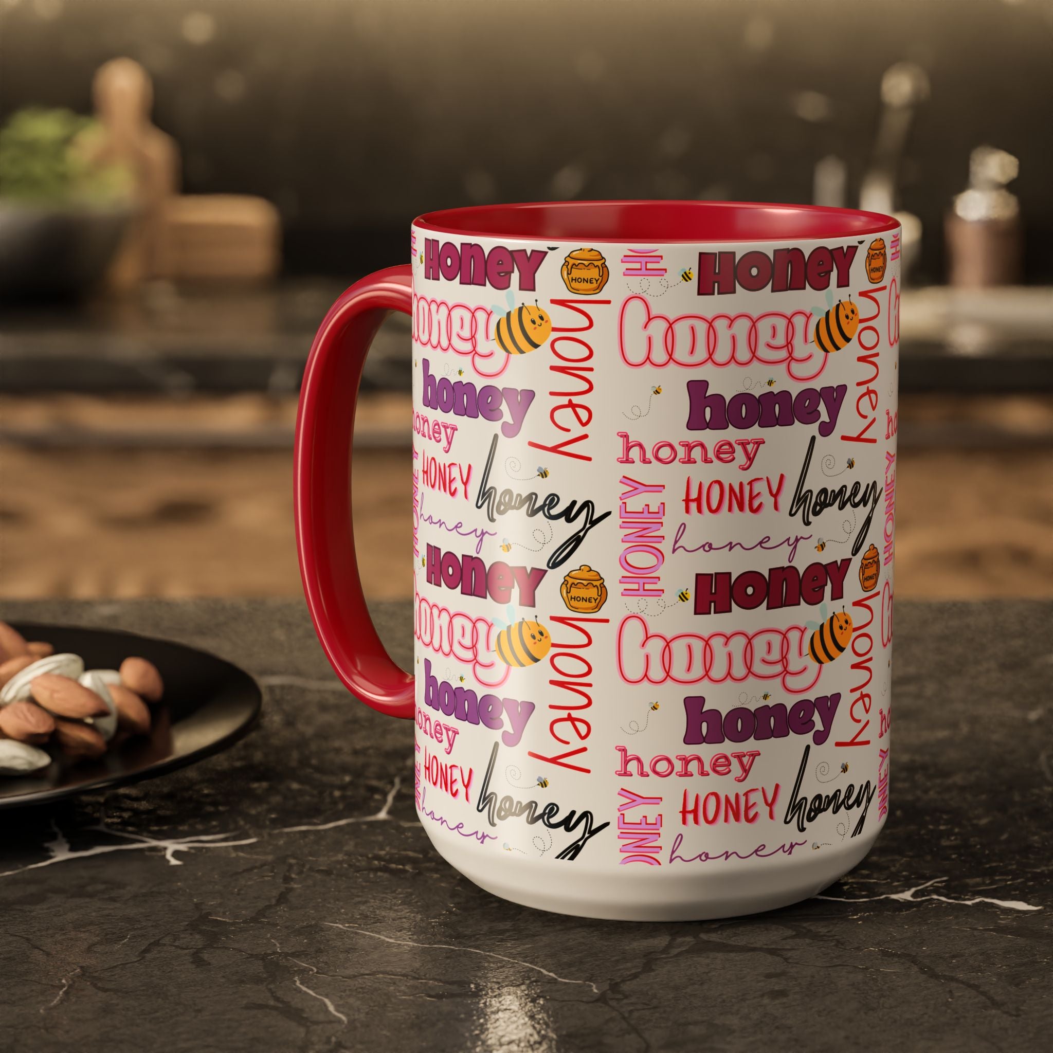 Honey Script Pattern Mug | Colorful Ceramic Mug