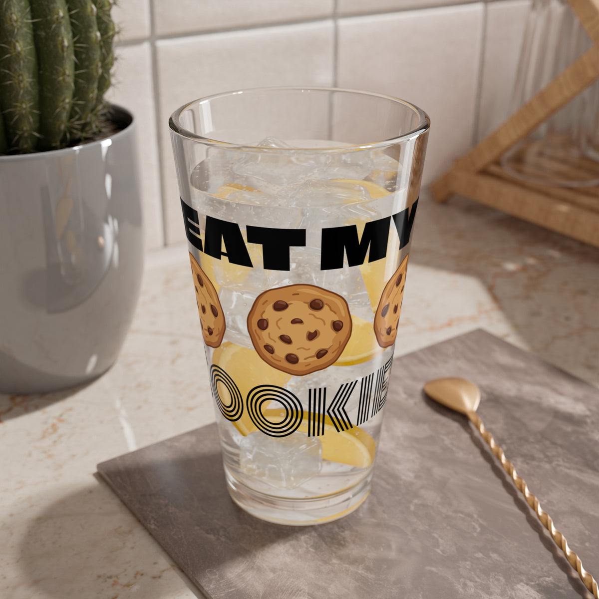 Eat My Cookies Glass | 16oz Drinking Glass
