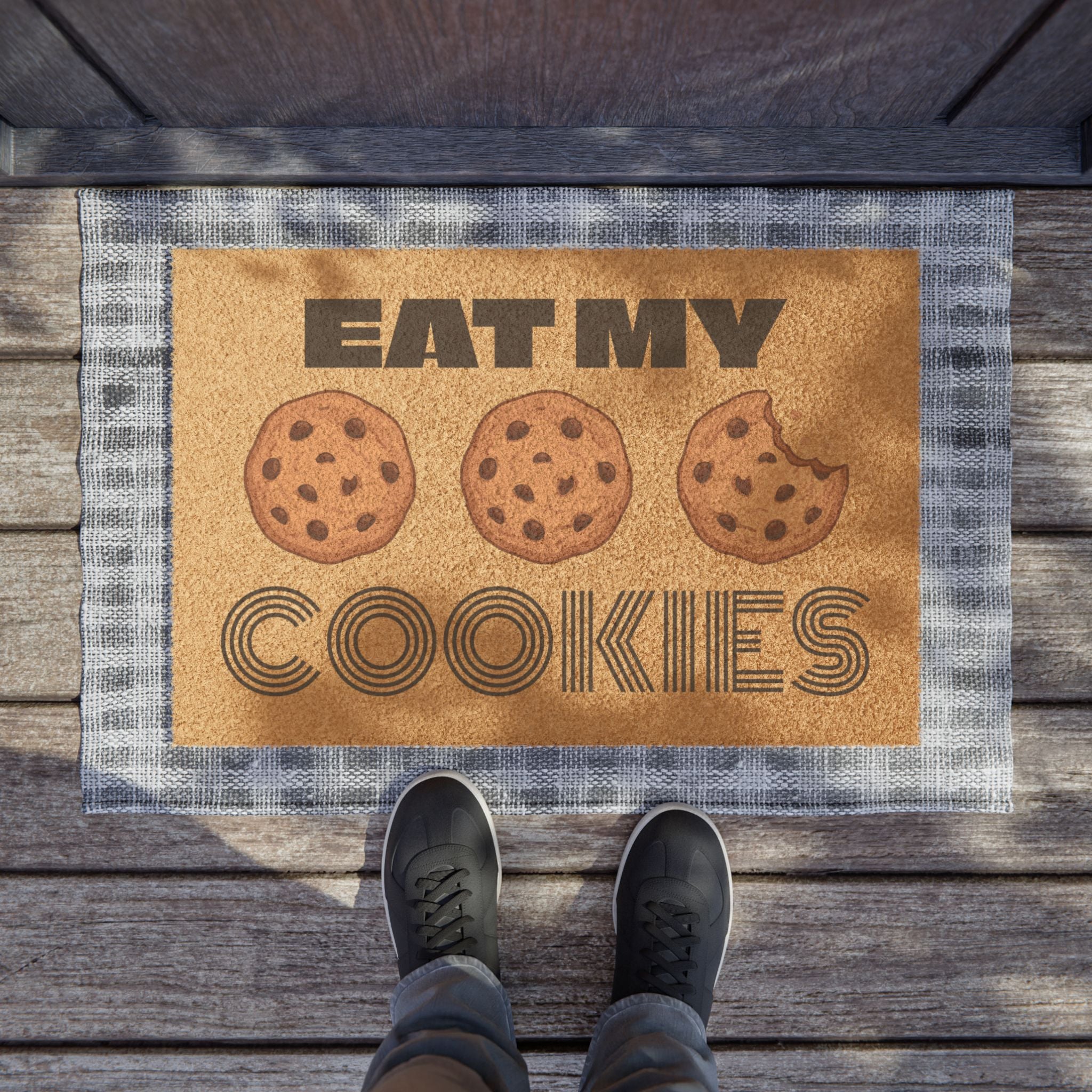 Eat My Cookies Doormat | Funny Cookie Welcome Mat