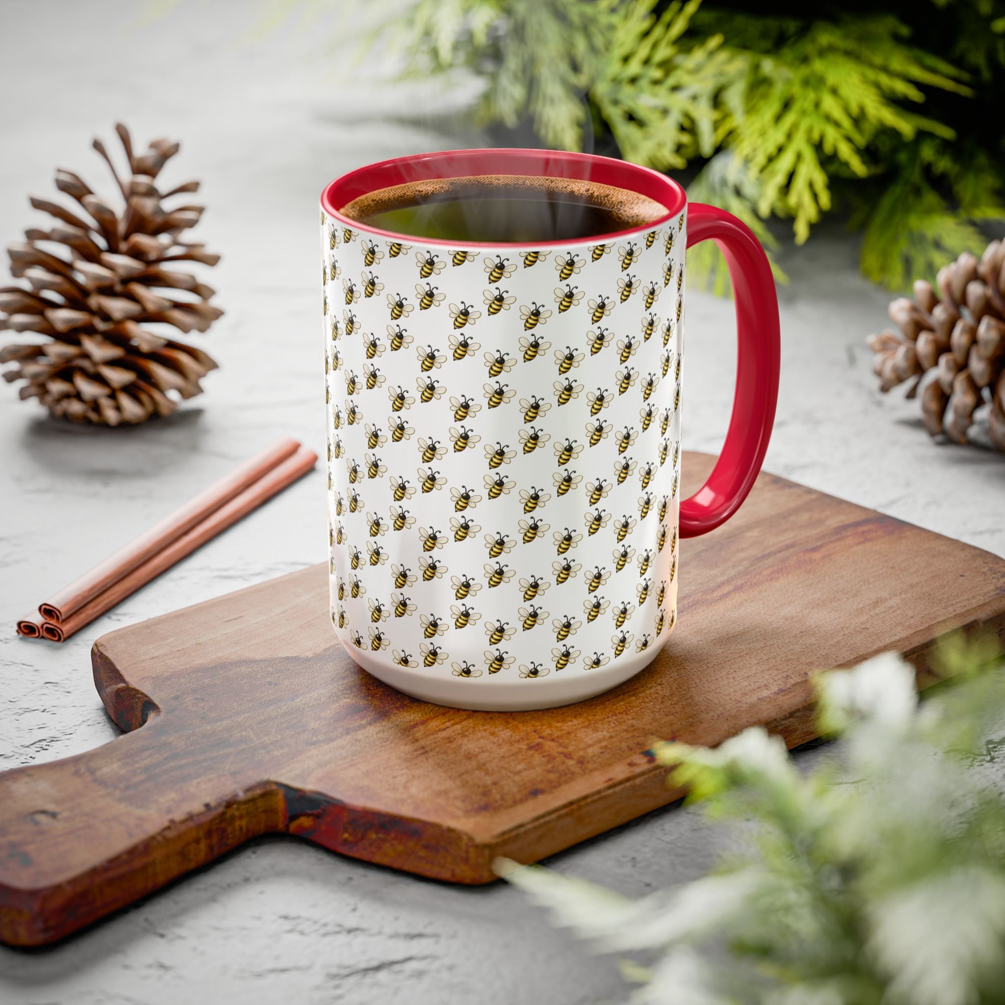 Honey Bee Pattern Mug | Ceramic Coffee Cup