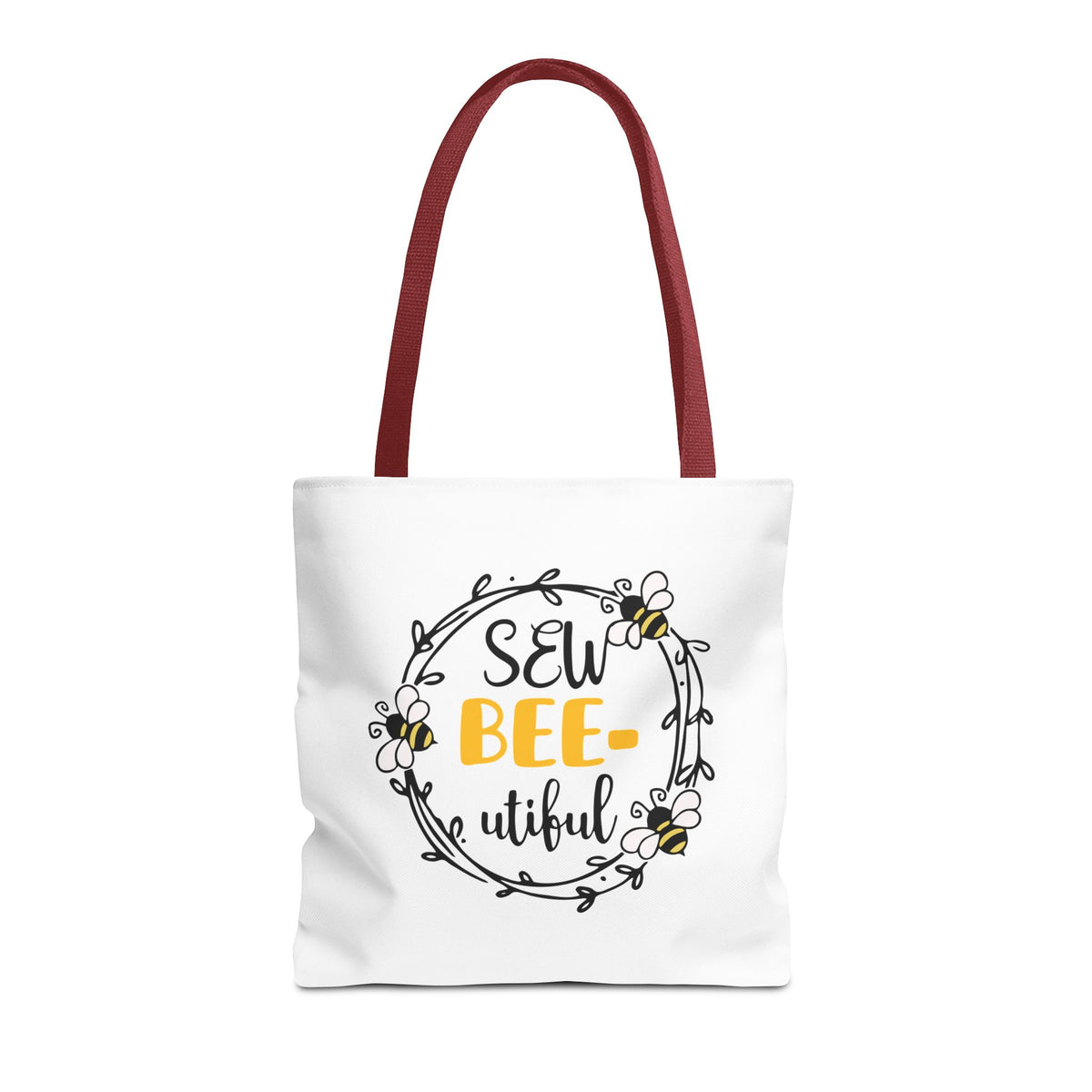 Sew Bee-utiful Tote Bag White | bee sewing craft motif