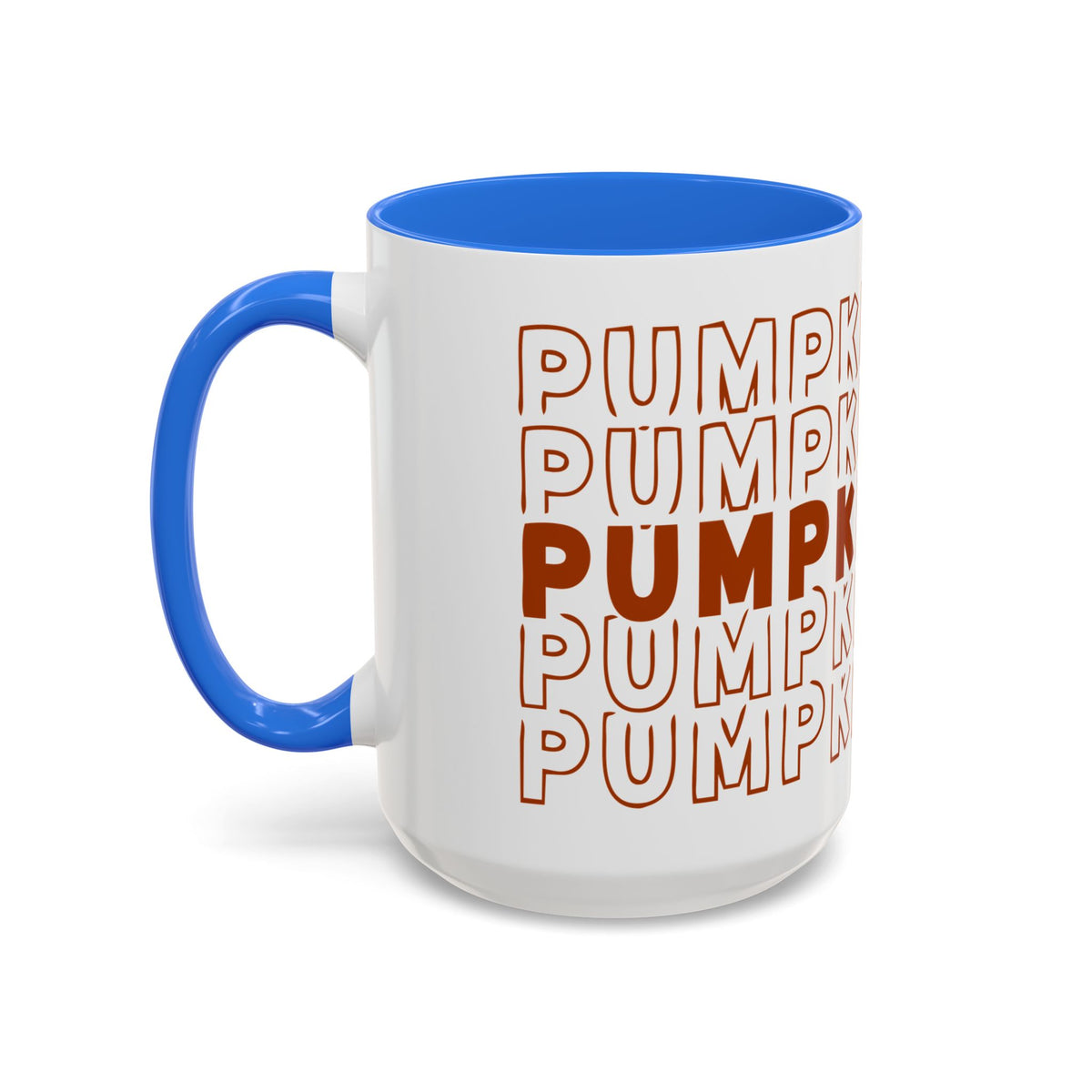 Pumpkin Spice Mug — Repeating 'SPICE' Retro Fall Coffee Cup (11oz/15oz)