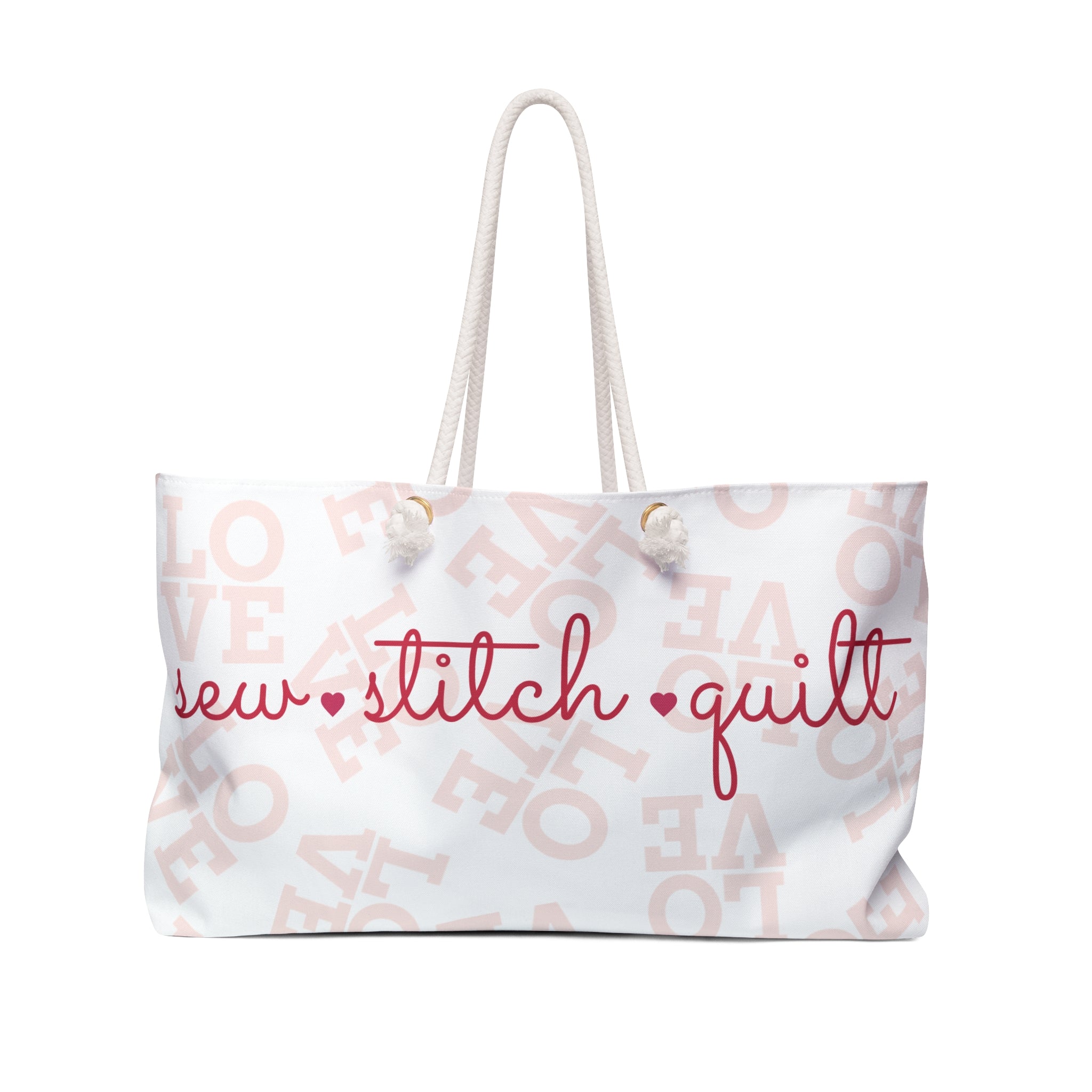 Sew • Stitch • Quilt Weekender Bag — Quilter Tote for Sewing Retreats & Craft Getaways