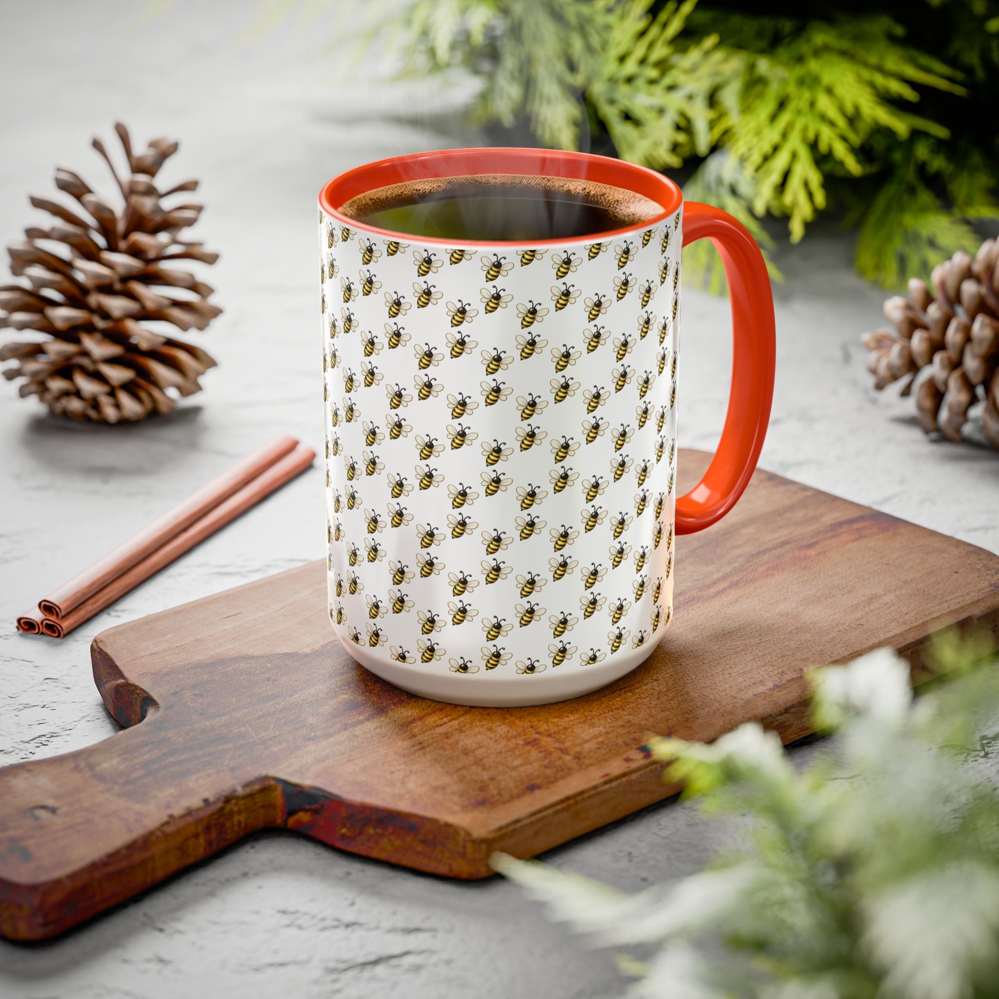 Honey Bee Pattern Mug | Ceramic Coffee Cup