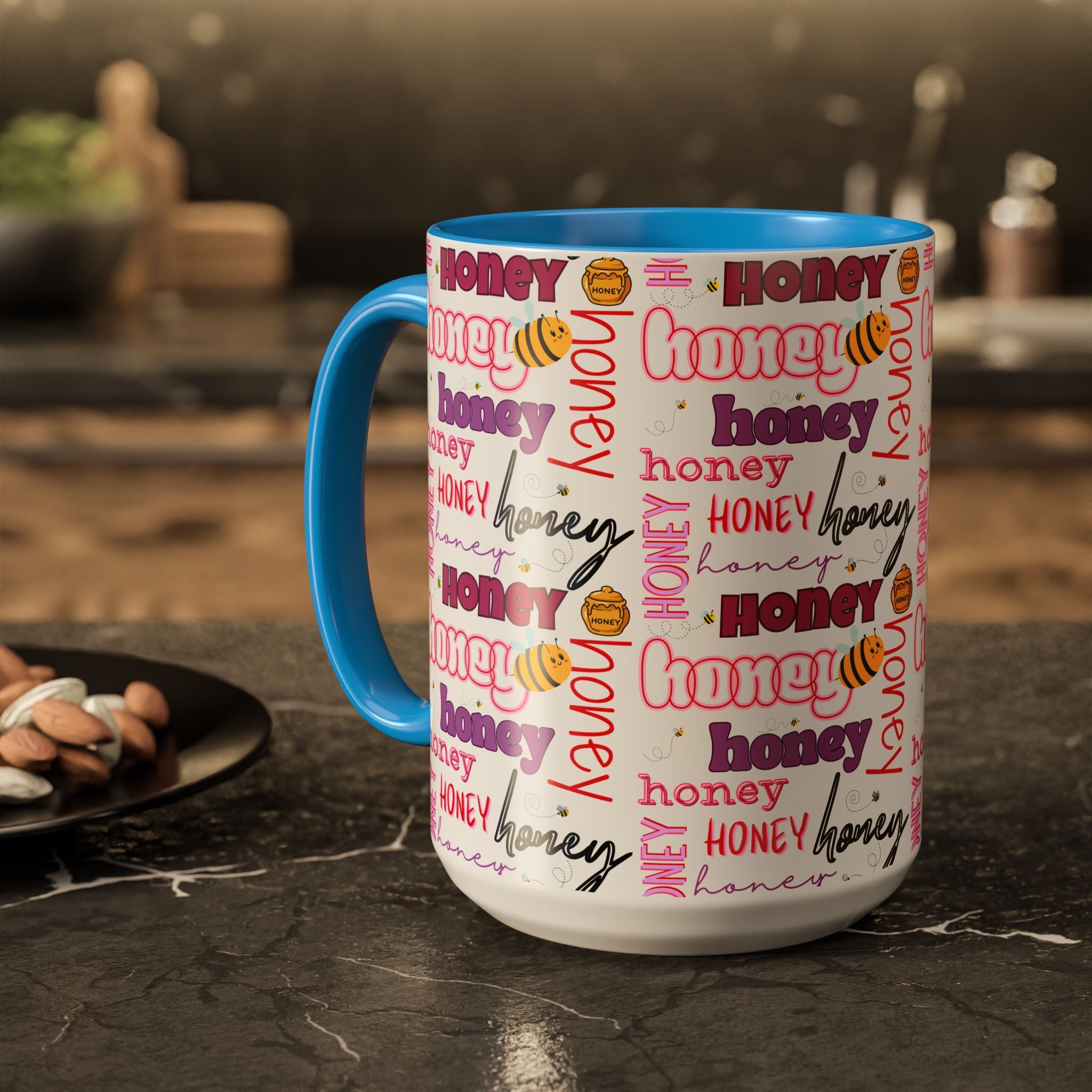 Honey Script Pattern Mug | Colorful Ceramic Mug