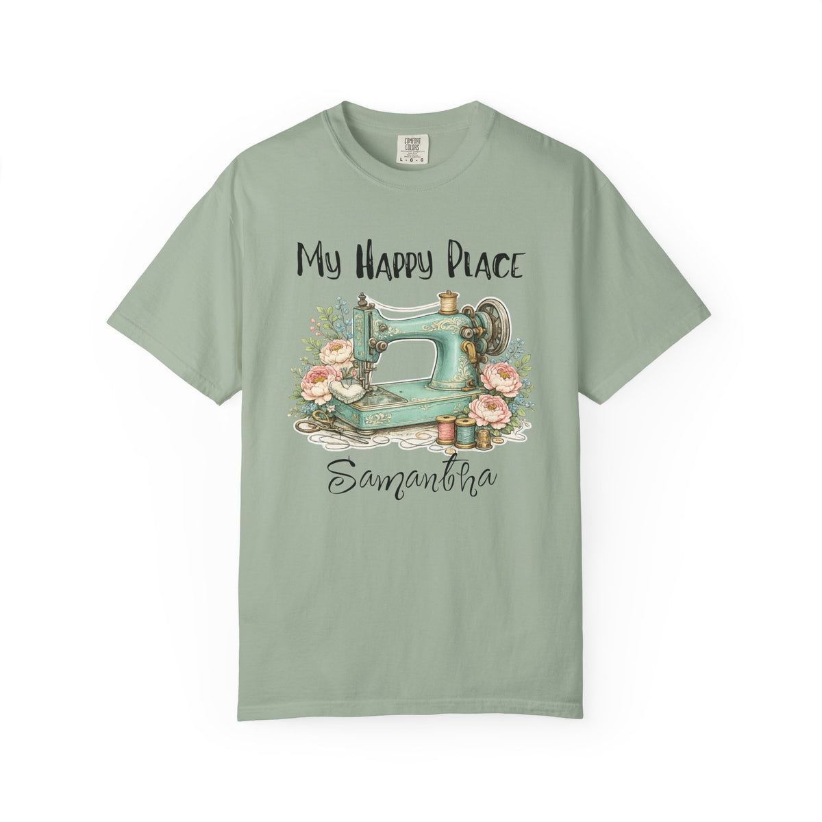 Sewing Lover T-Shirt — "My Happy Place" Vintage Sewing Machine Tee