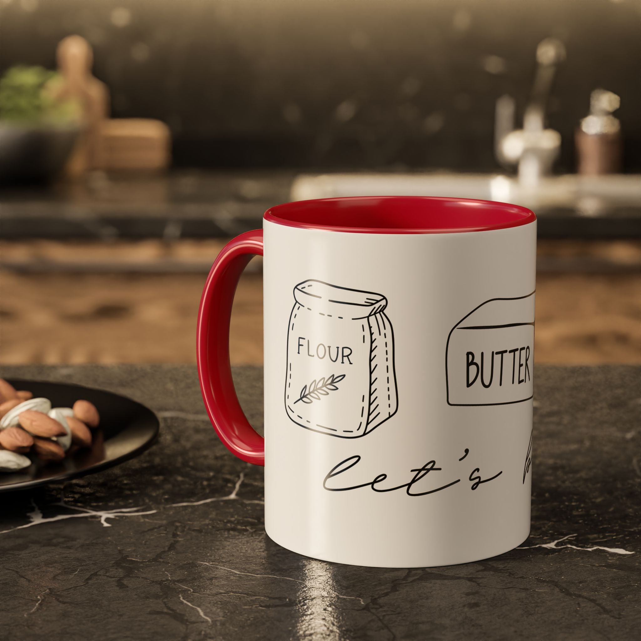 Baking Ingredients Illustration Mug | Ceramic Mug
