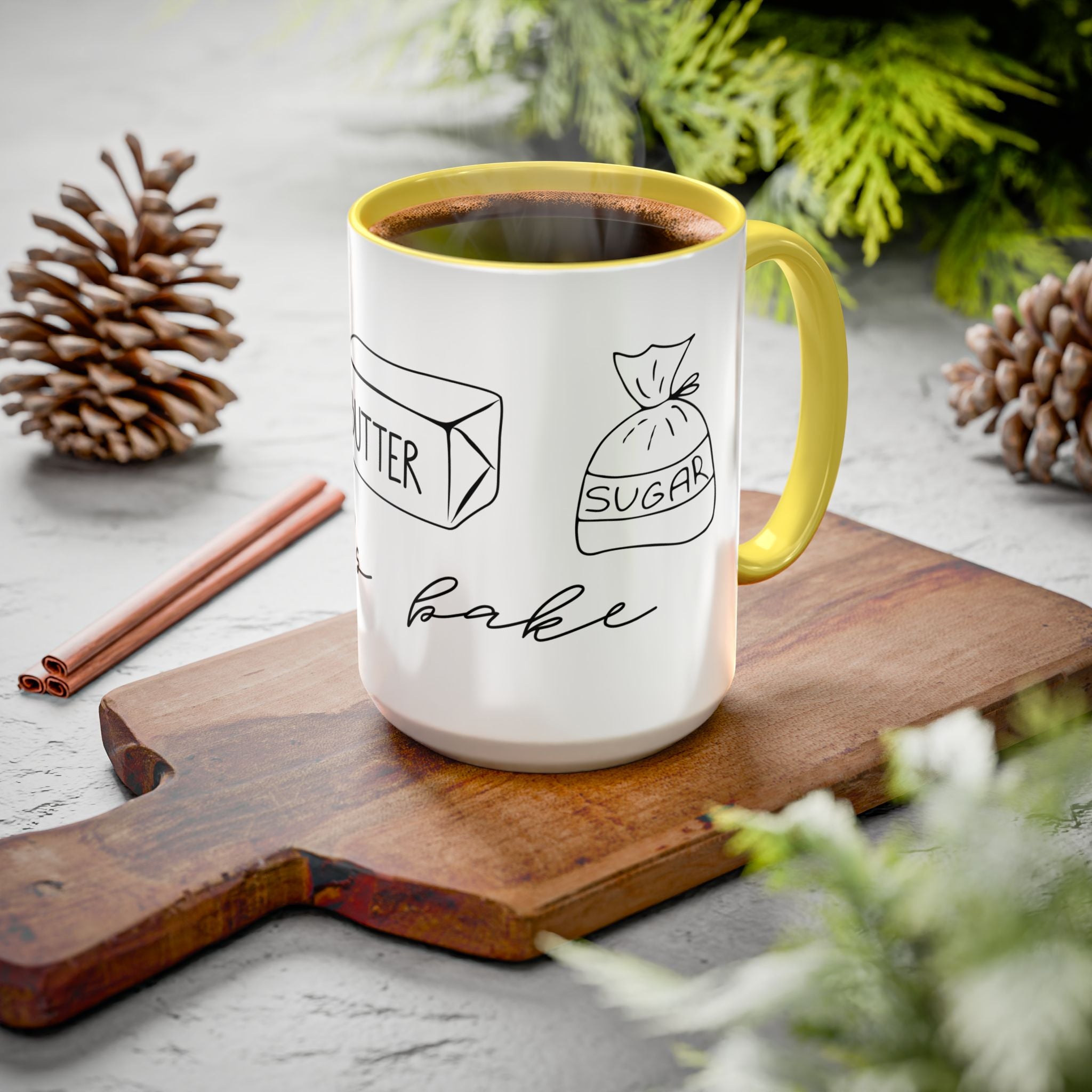 Baking Ingredients Illustration Mug | Ceramic Mug