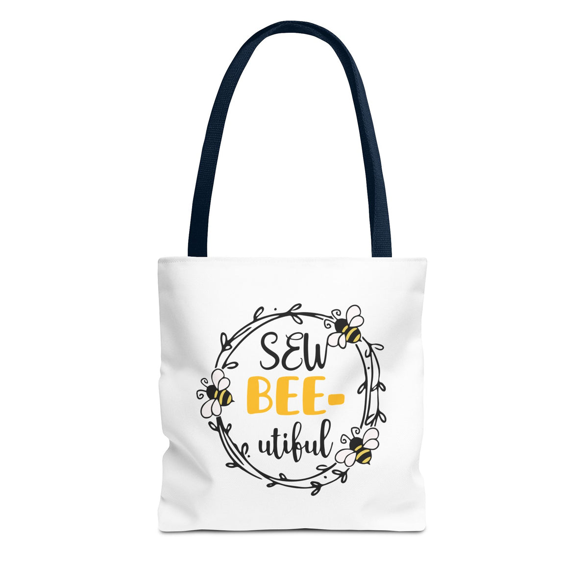 Sew Bee-utiful Tote Bag White | bee sewing craft motif
