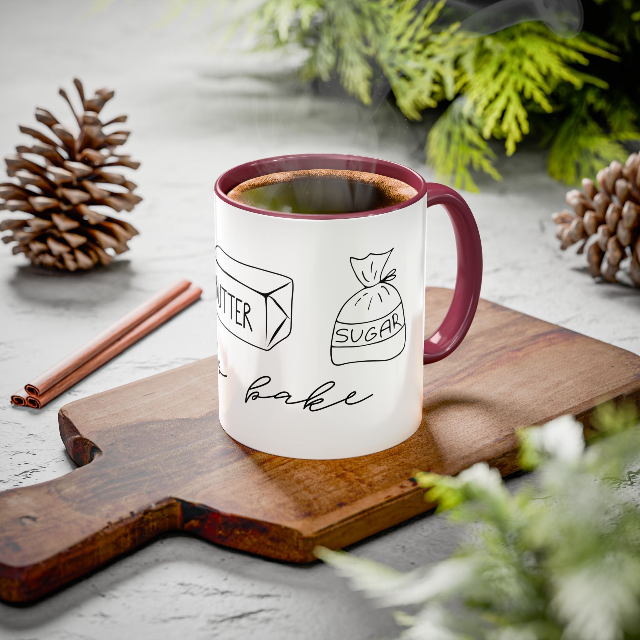 Baking Ingredients Illustration Mug | Ceramic Mug
