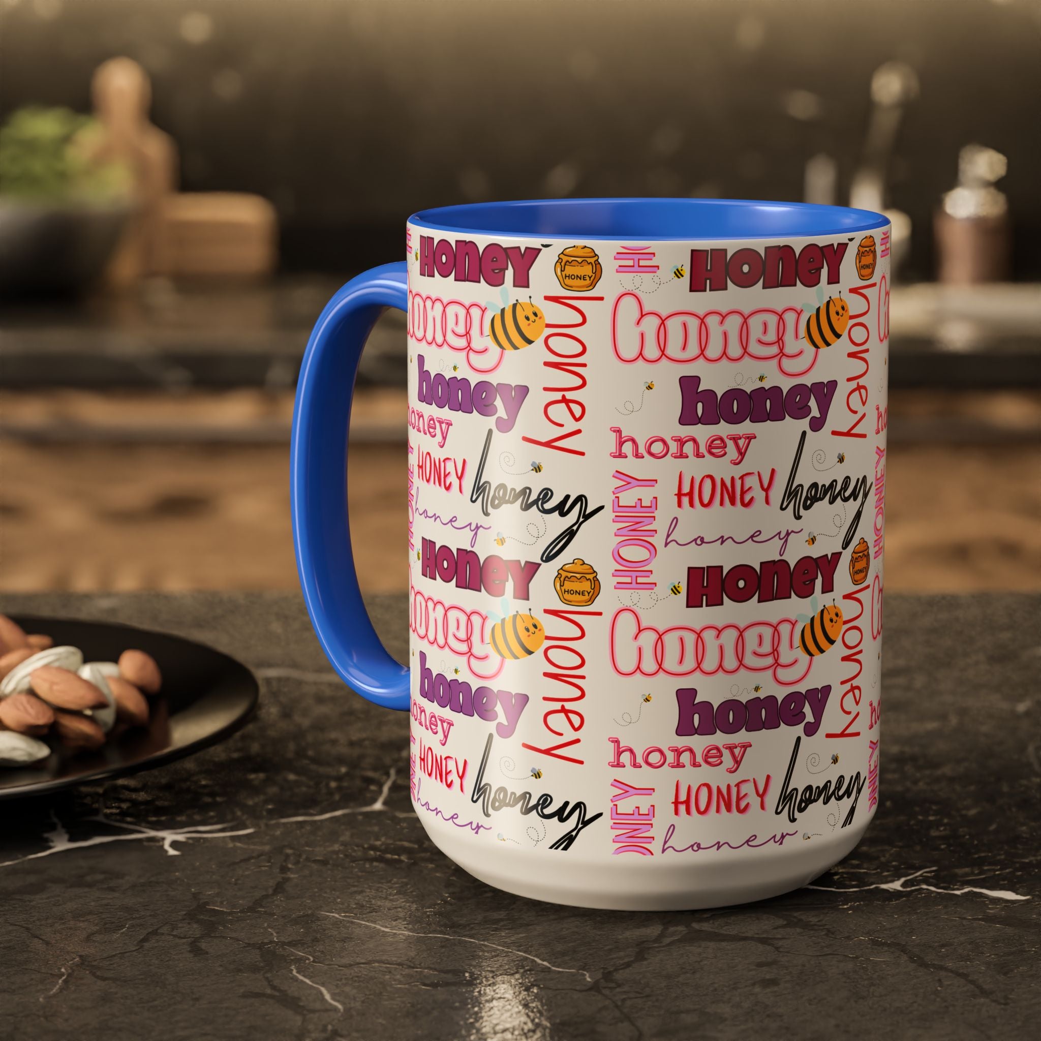 Honey Script Pattern Mug | Colorful Ceramic Mug