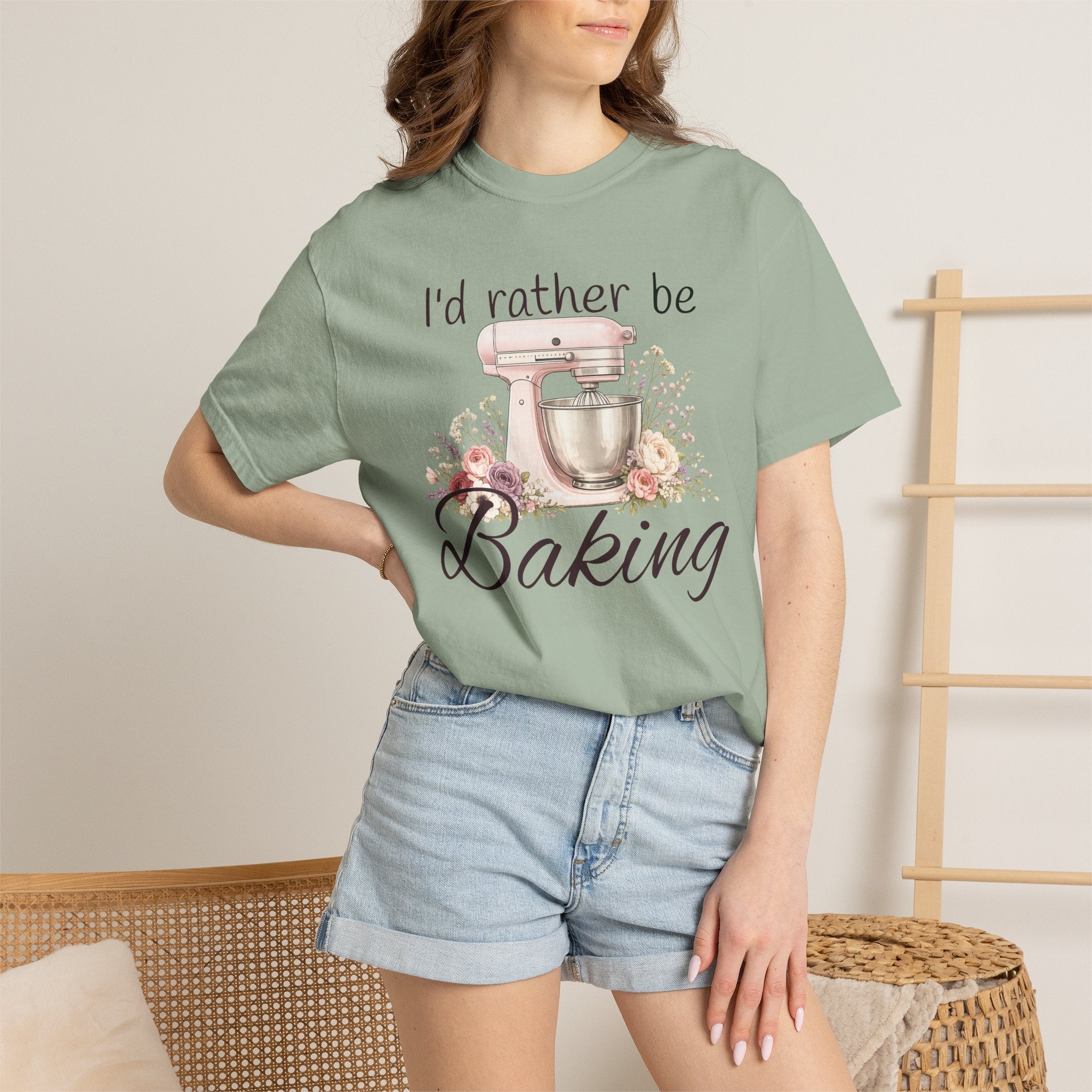 I'd Rather Be Baking T-shirt | Baking Mixer Graphic