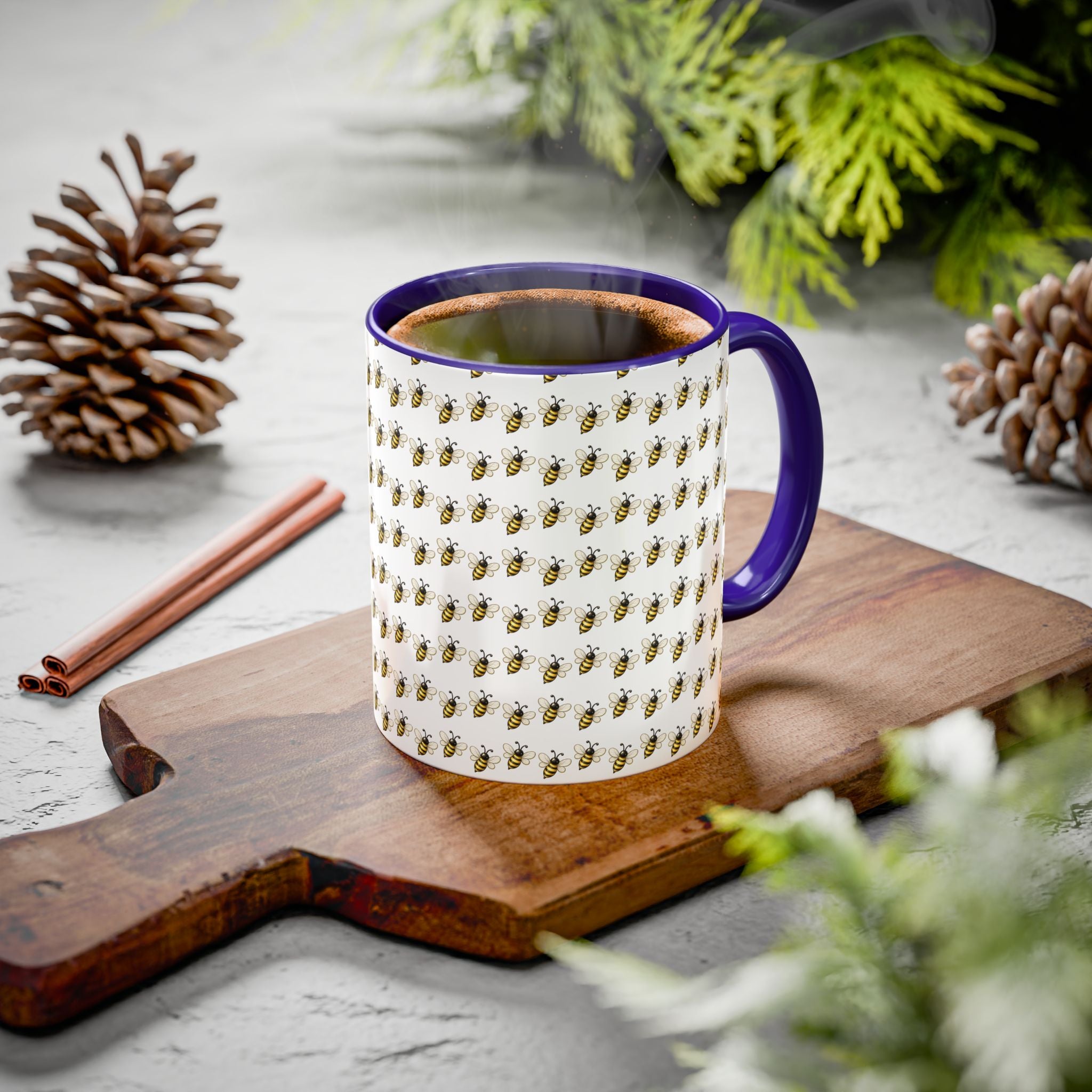 Honey Bee Pattern Mug | Ceramic Coffee Cup
