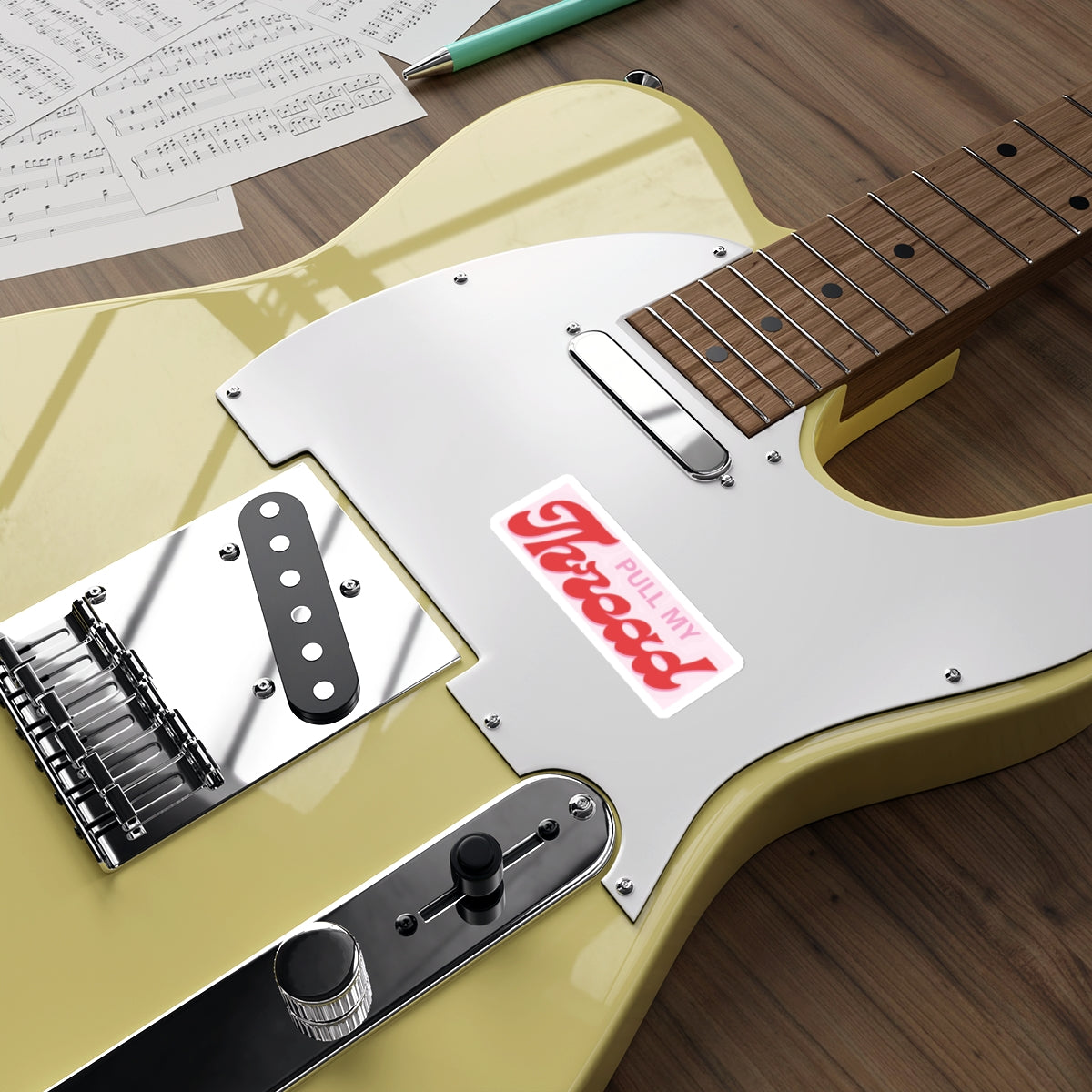 Pull My Thread Retro Script Vinyl Sticker | Die-Cut Sticker