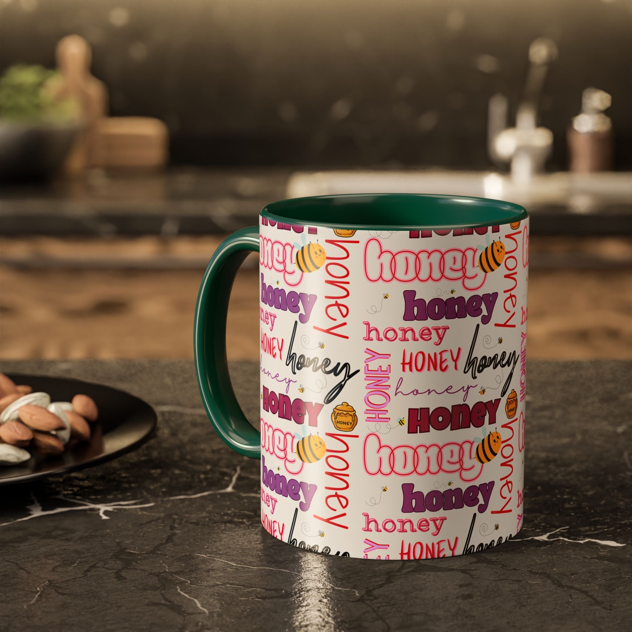 Honey Script Pattern Mug | Colorful Ceramic Mug