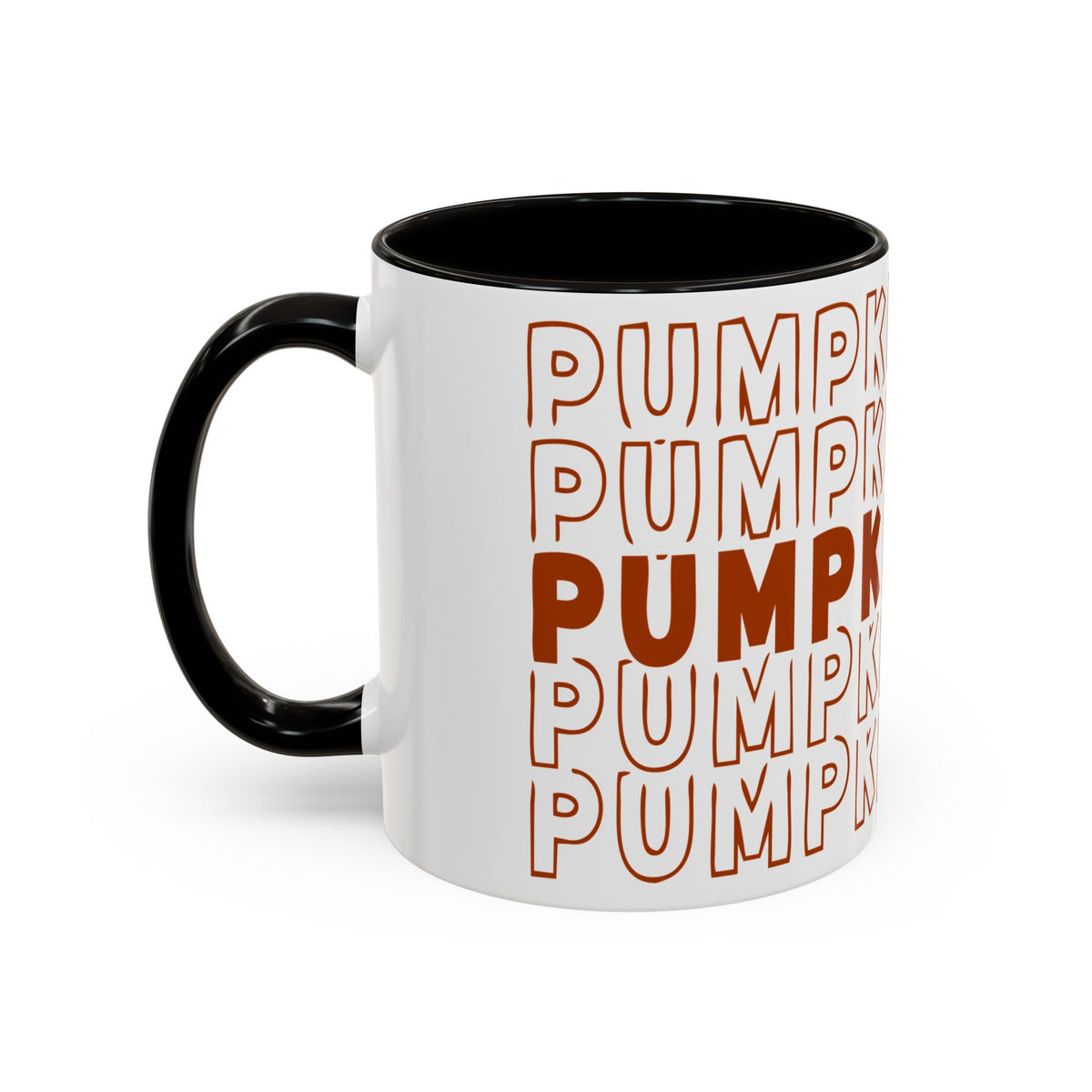 Pumpkin Spice Mug — Repeating 'SPICE' Retro Fall Coffee Cup (11oz/15oz)