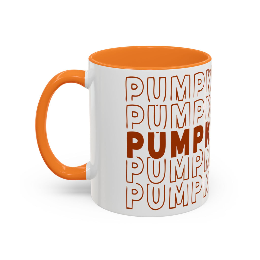Pumpkin Spice Mug — Repeating 'SPICE' Retro Fall Coffee Cup (11oz/15oz)