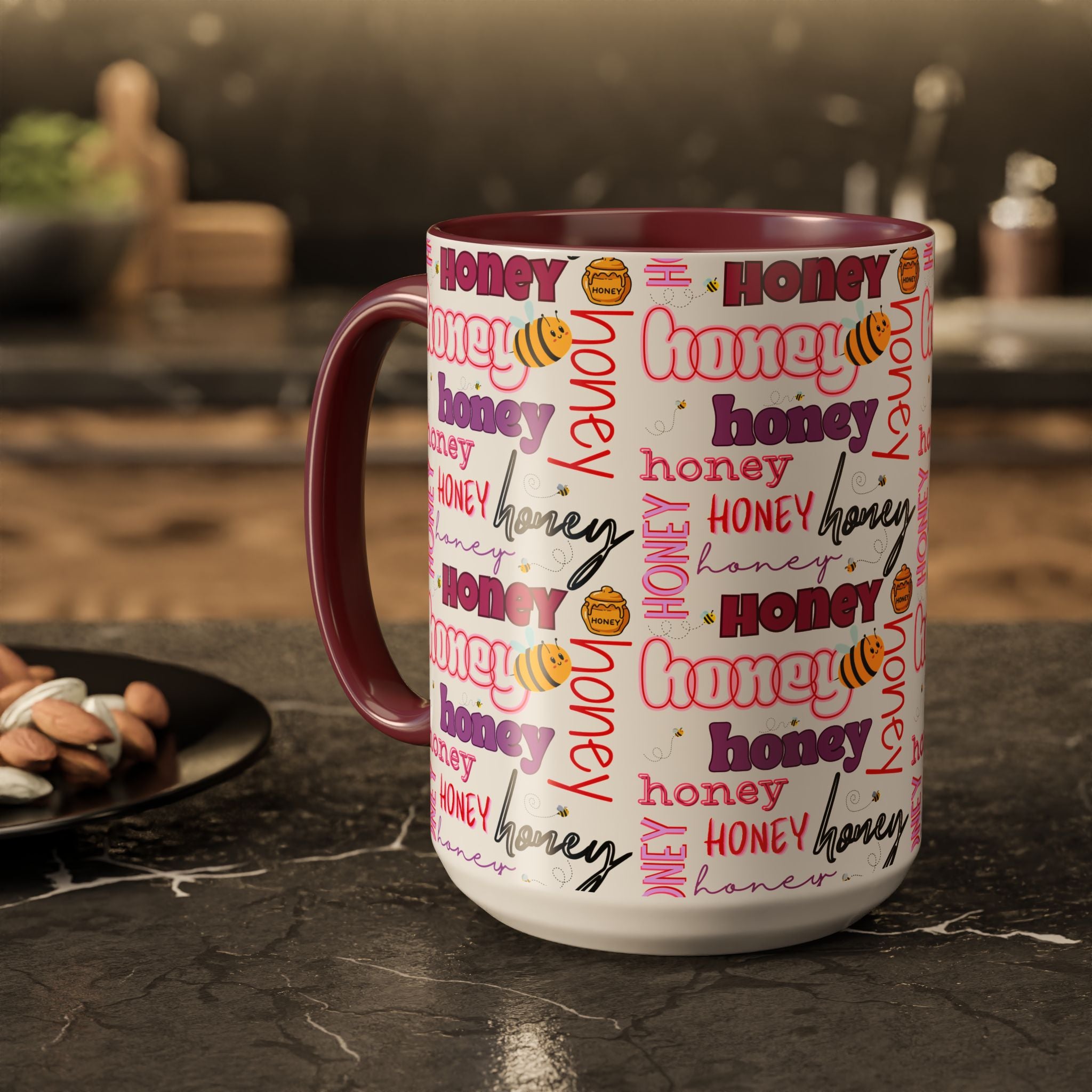 Honey Script Pattern Mug | Colorful Ceramic Mug