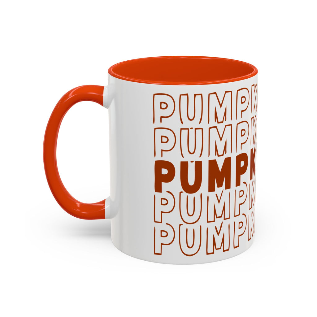 Pumpkin Spice Mug — Repeating 'SPICE' Retro Fall Coffee Cup (11oz/15oz)