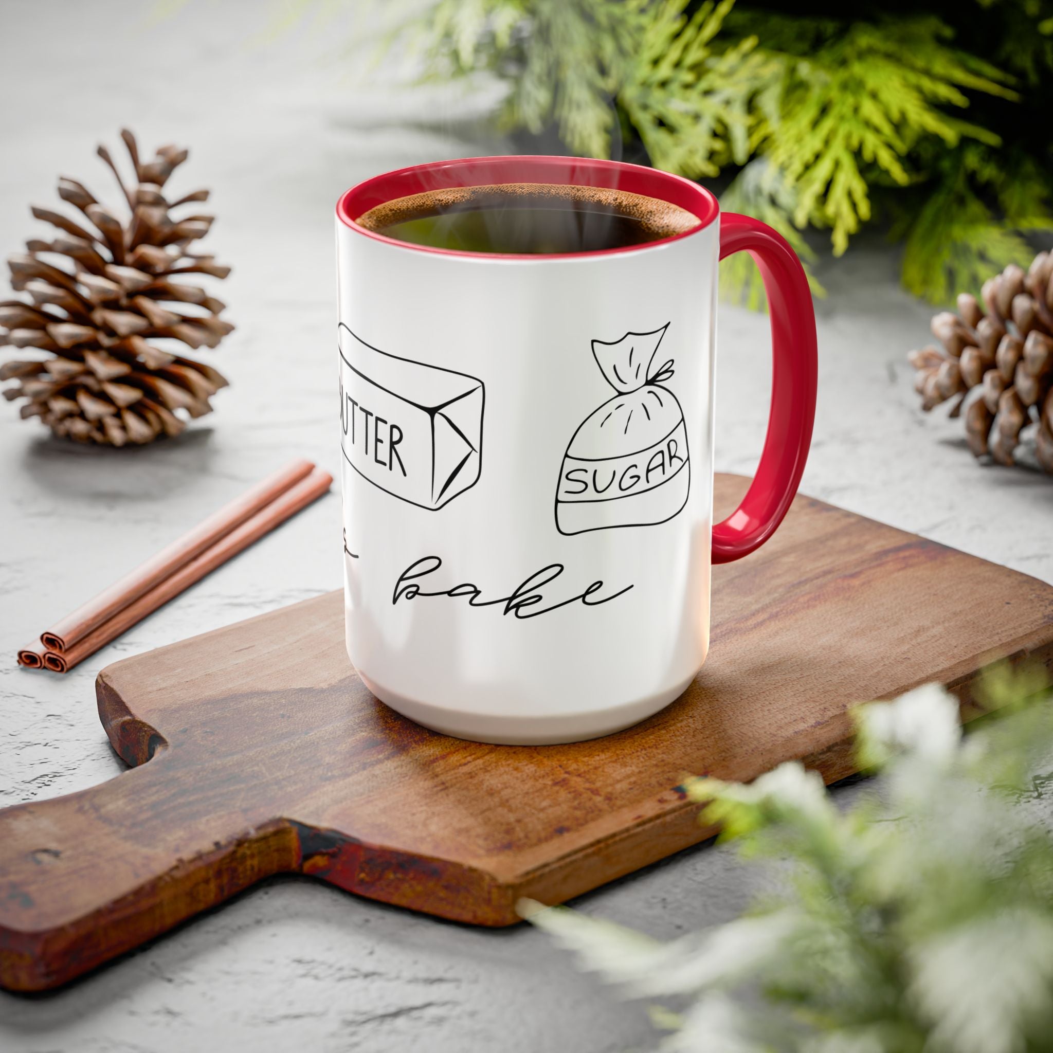 Baking Ingredients Illustration Mug | Ceramic Mug