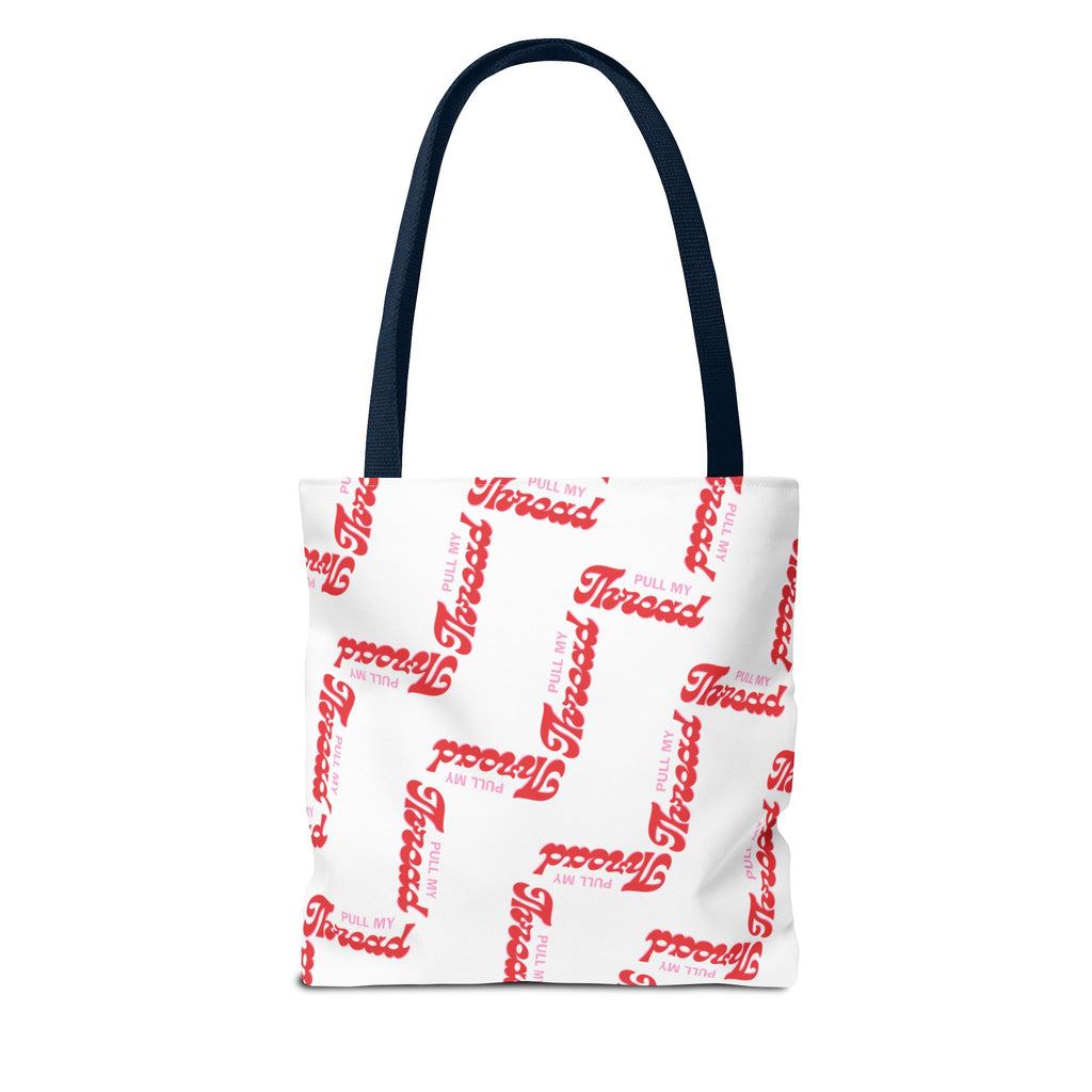Retro Script 'Pull My Thread" Tote Bag — All-Over Print Fashion Tote