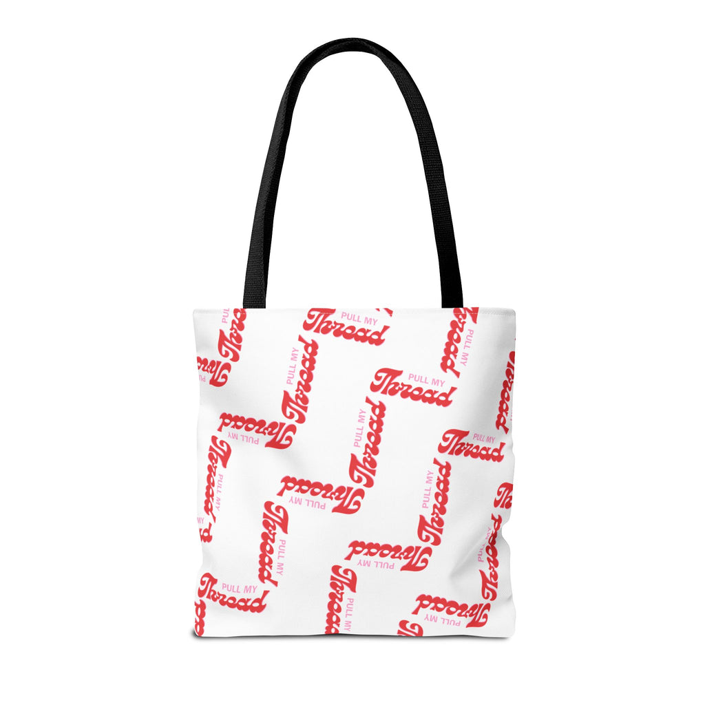 Retro Script 'Pull My Thread" Tote Bag — All-Over Print Fashion Tote