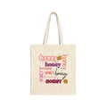 Honey Typography Canvas Tote — Cute Bee Graphic Bag