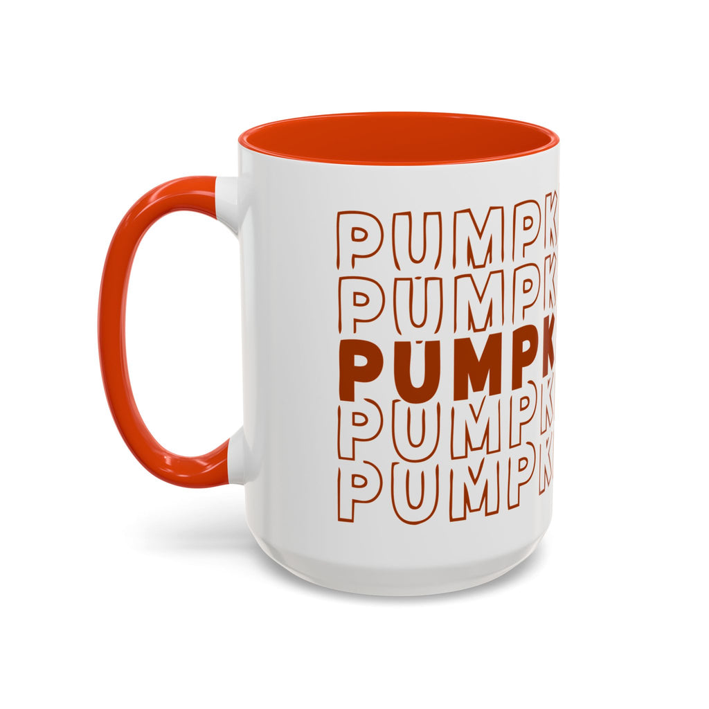Pumpkin Spice Mug — Repeating 'SPICE' Retro Fall Coffee Cup (11oz/15oz)