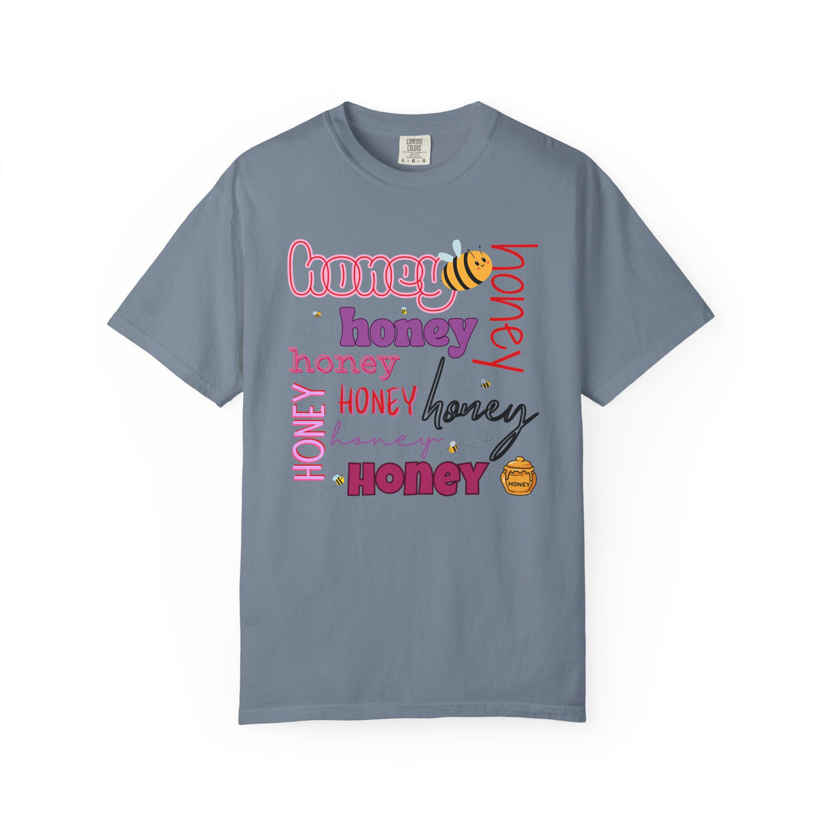 Honey Script Graphic T-Shirt — Playful Bee Typography Tee
