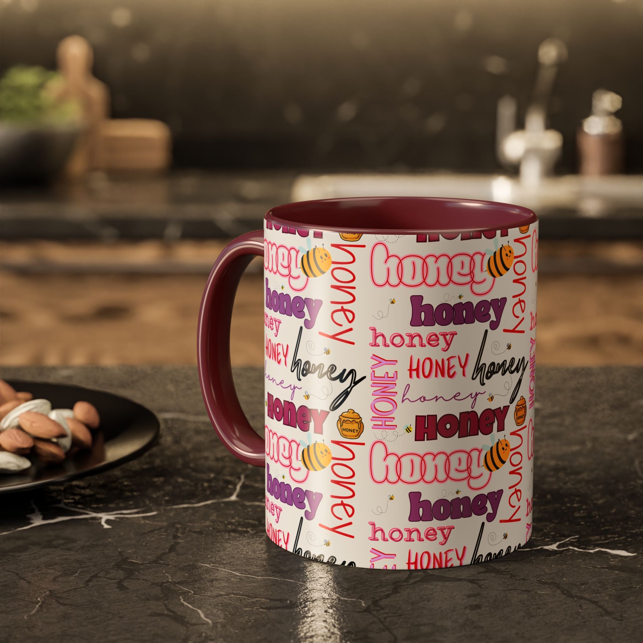 Honey Script Pattern Mug | Colorful Ceramic Mug