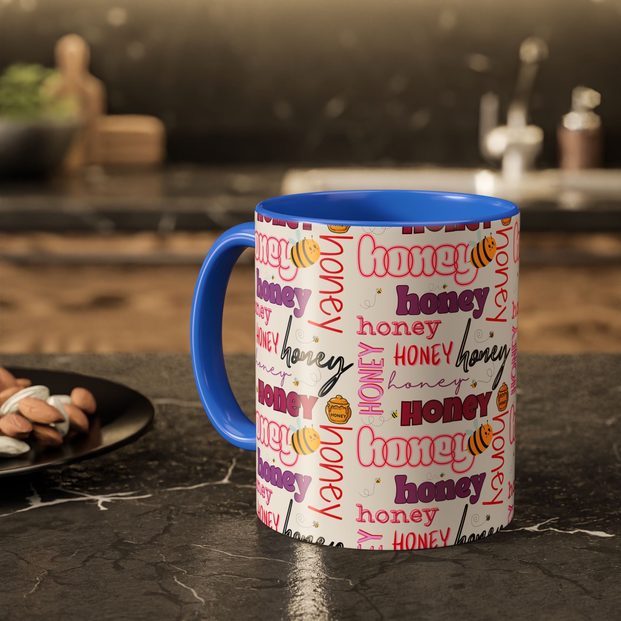 Honey Script Pattern Mug | Colorful Ceramic Mug