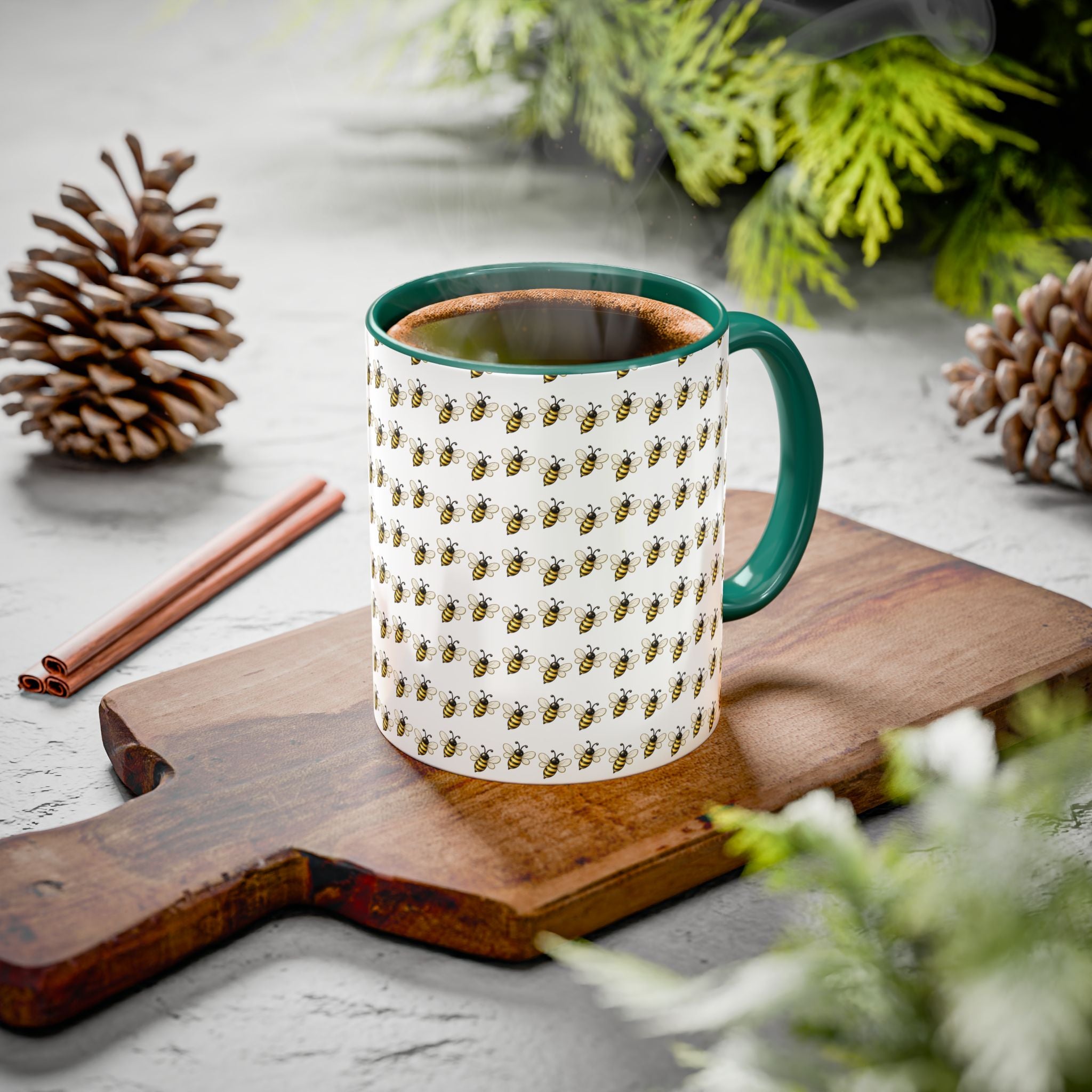 Honey Bee Pattern Mug | Ceramic Coffee Cup