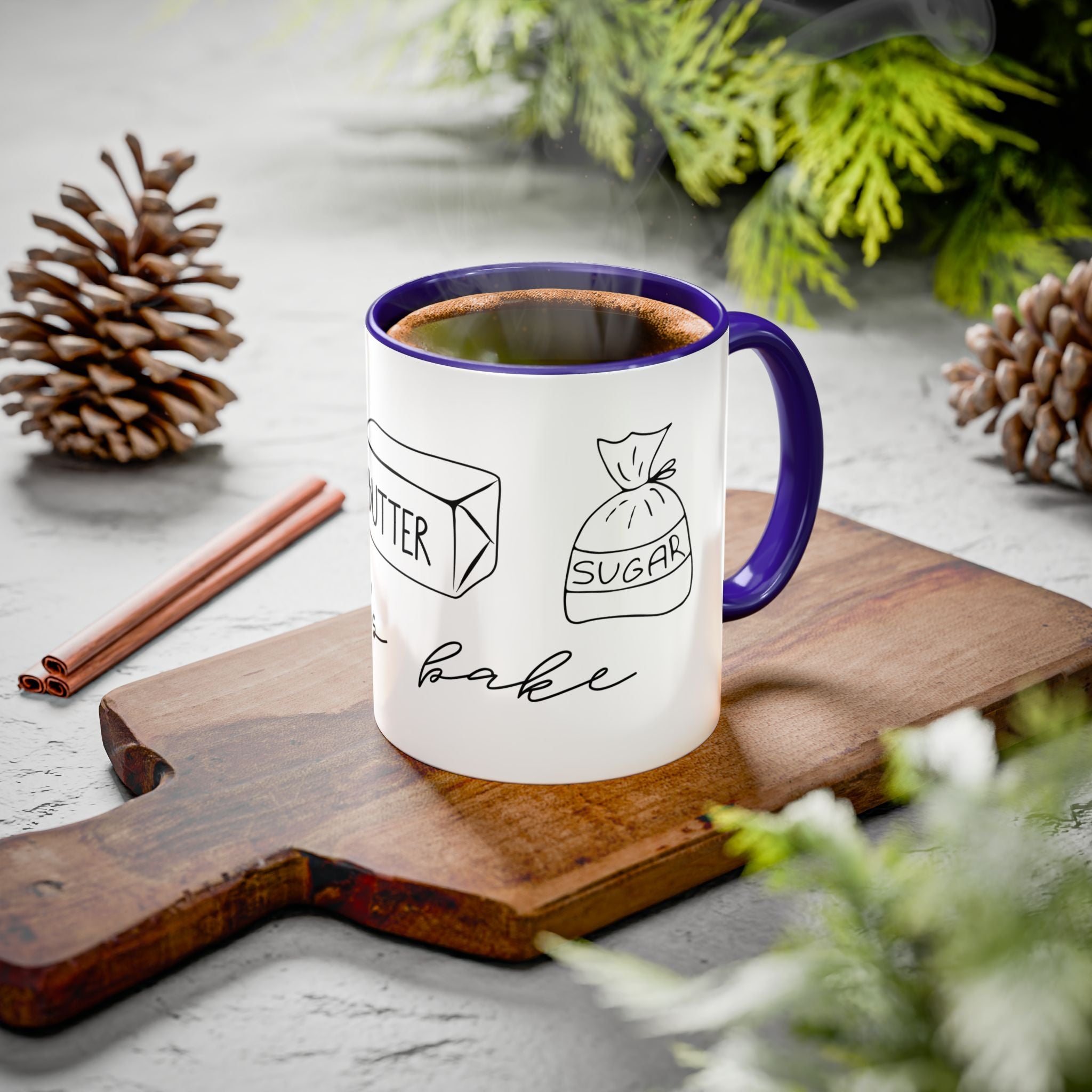 Baking Ingredients Illustration Mug | Ceramic Mug