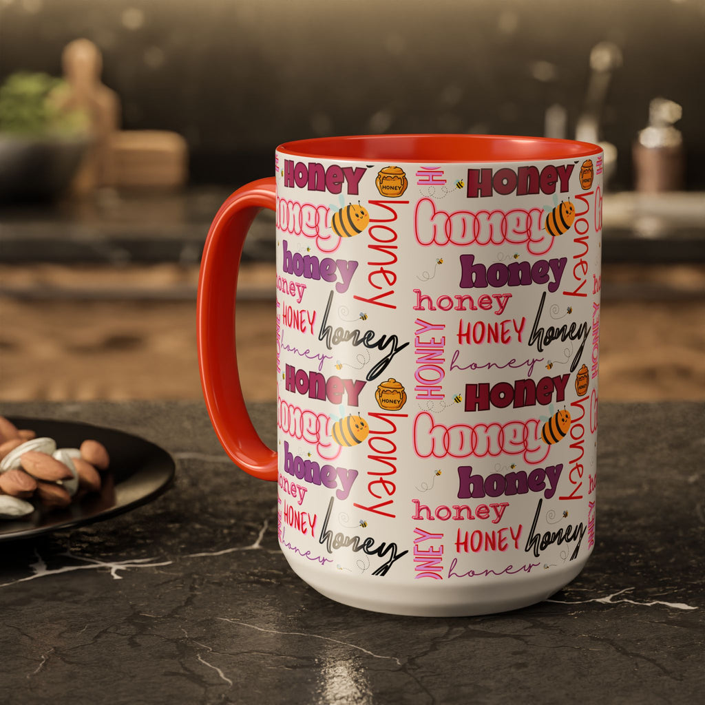 Honey Script Pattern Mug | Colorful Ceramic Mug
