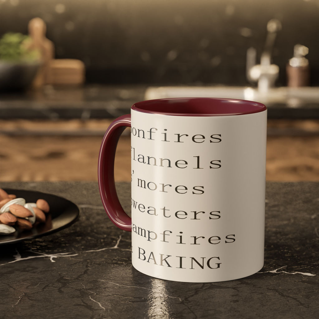 Minimalist Line Text Coffee Mug | Color Accent Mug