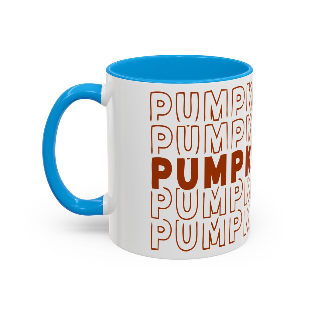 Pumpkin Spice Mug — Repeating 'SPICE' Retro Fall Coffee Cup (11oz/15oz)