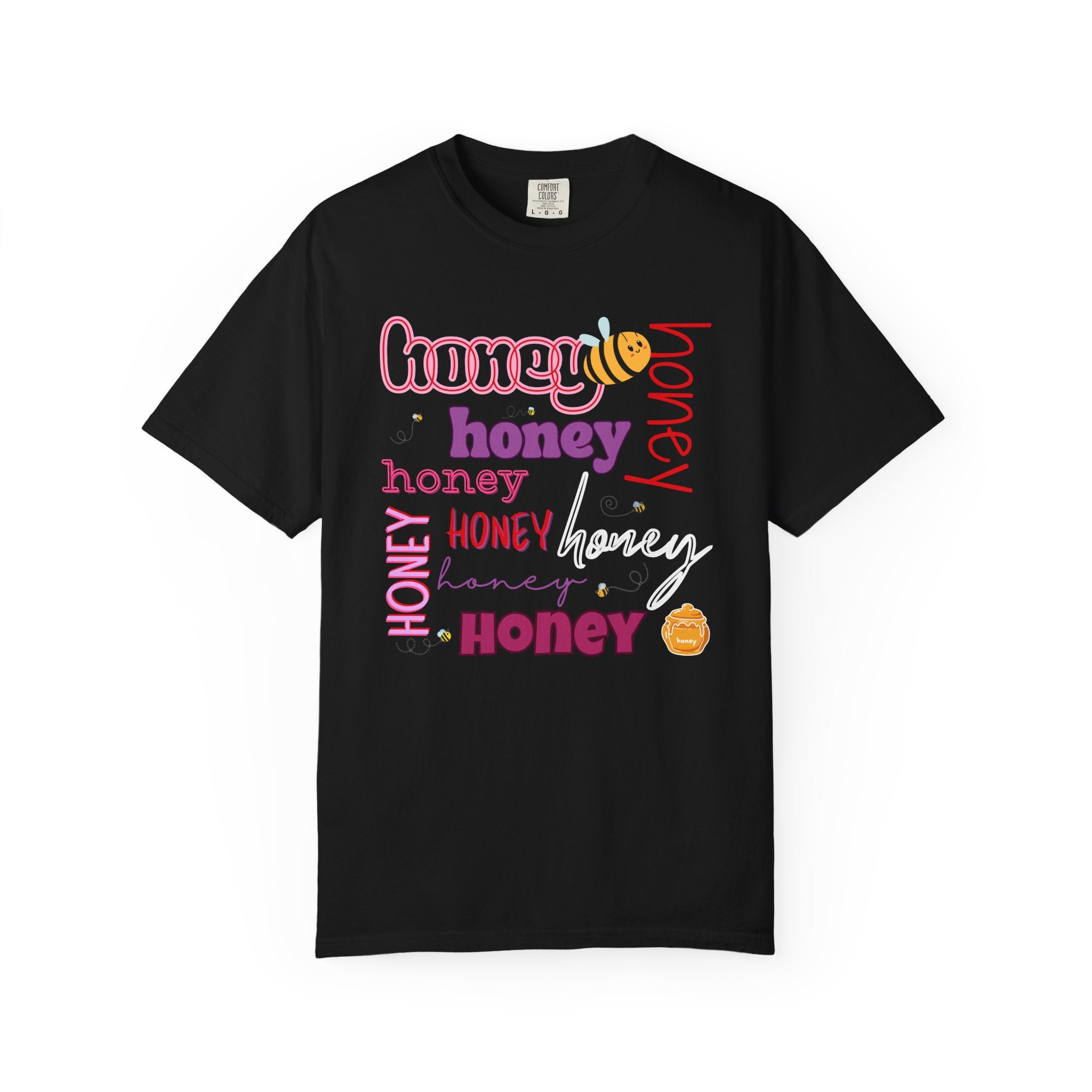 Honey Script Graphic T-Shirt — Playful Bee Typography Tee