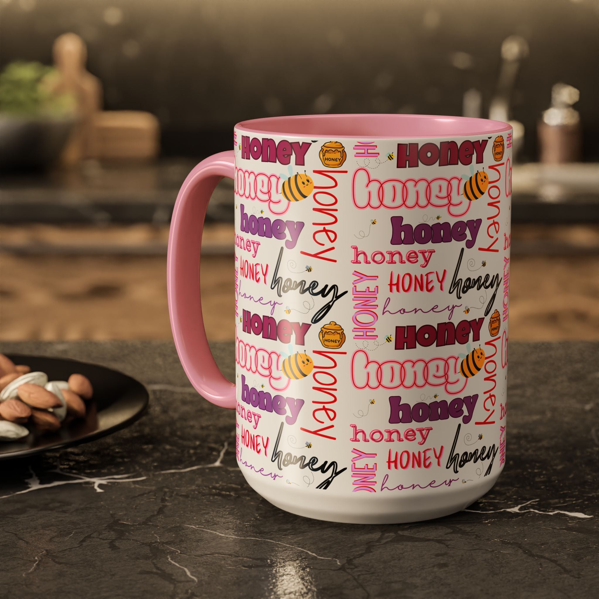 Honey Script Pattern Mug | Colorful Ceramic Mug