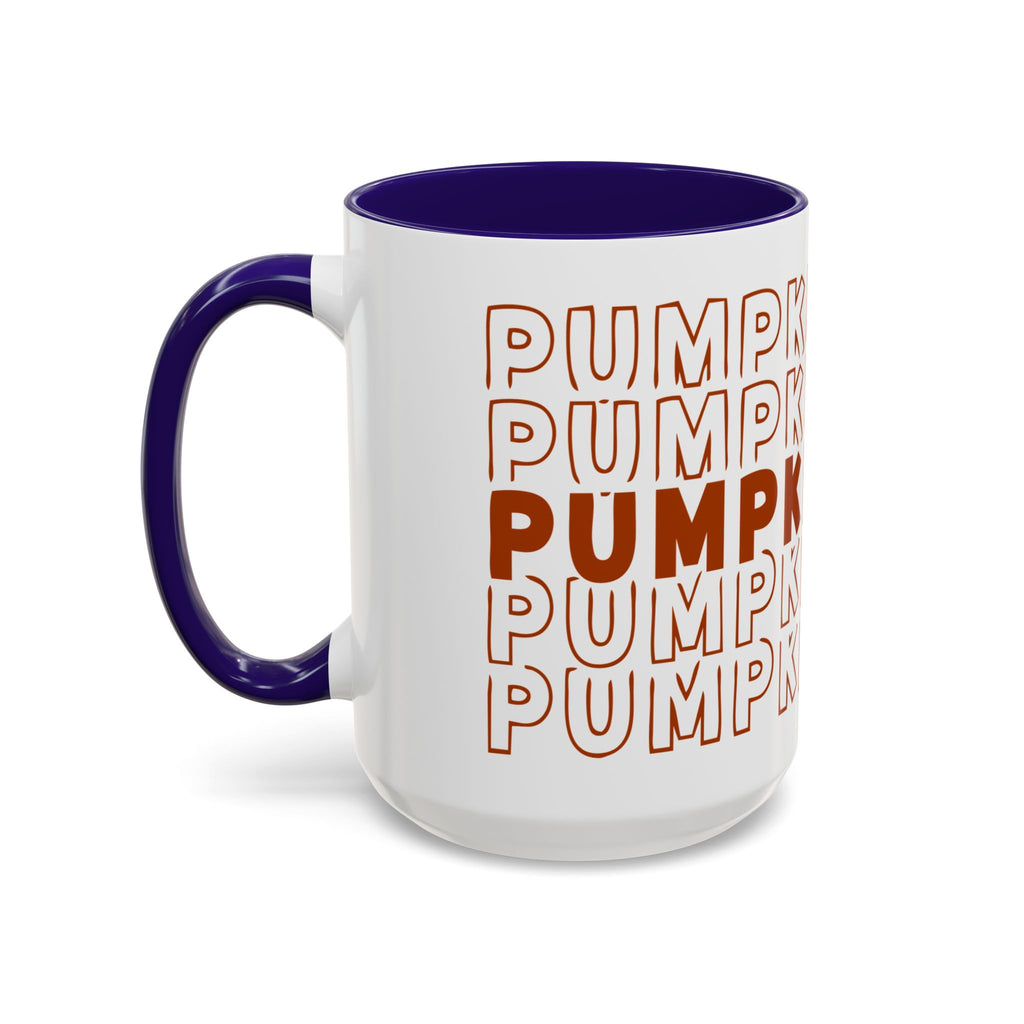 Pumpkin Spice Mug — Repeating 'SPICE' Retro Fall Coffee Cup (11oz/15oz)