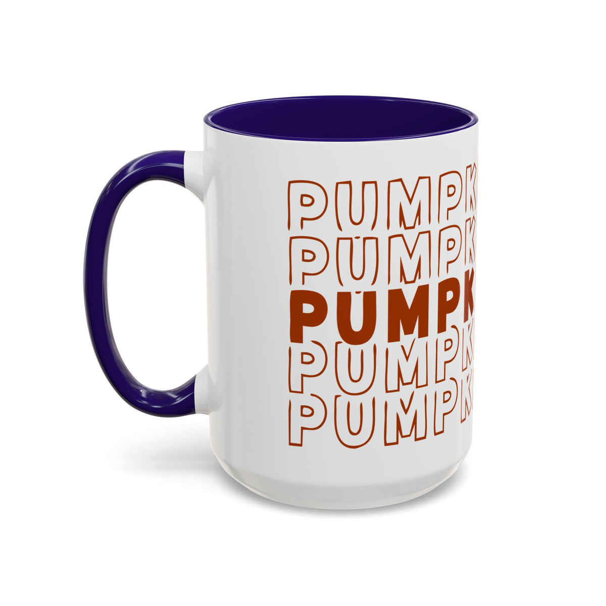 Pumpkin Spice Mug — Repeating 'SPICE' Retro Fall Coffee Cup (11oz/15oz)