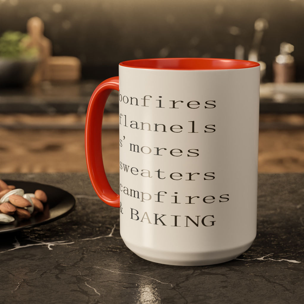 Minimalist Line Text Coffee Mug | Color Accent Mug
