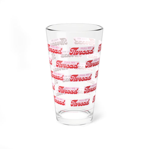16oz Mixing Glass — Retro 'Pull My Thread' Pattern Cocktail Glass