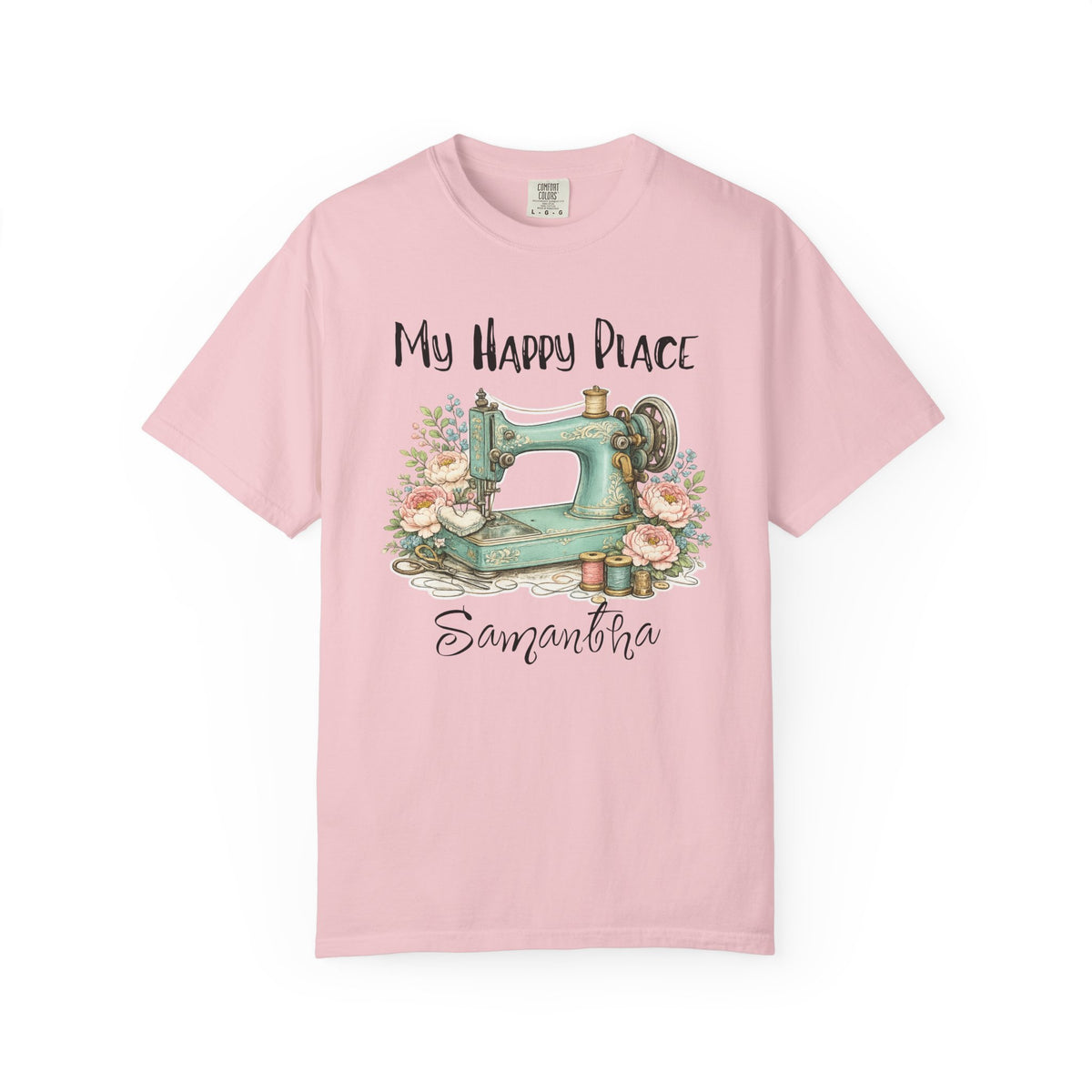 Sewing Lover T-Shirt — "My Happy Place" Vintage Sewing Machine Tee