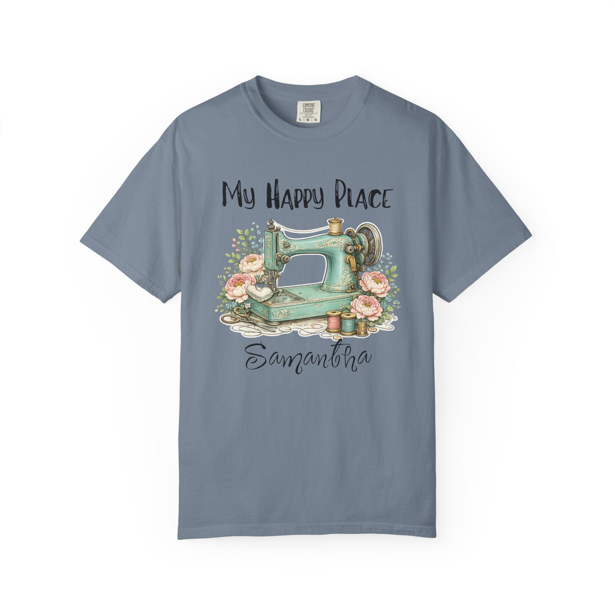 Sewing Lover T-Shirt — "My Happy Place" Vintage Sewing Machine Tee