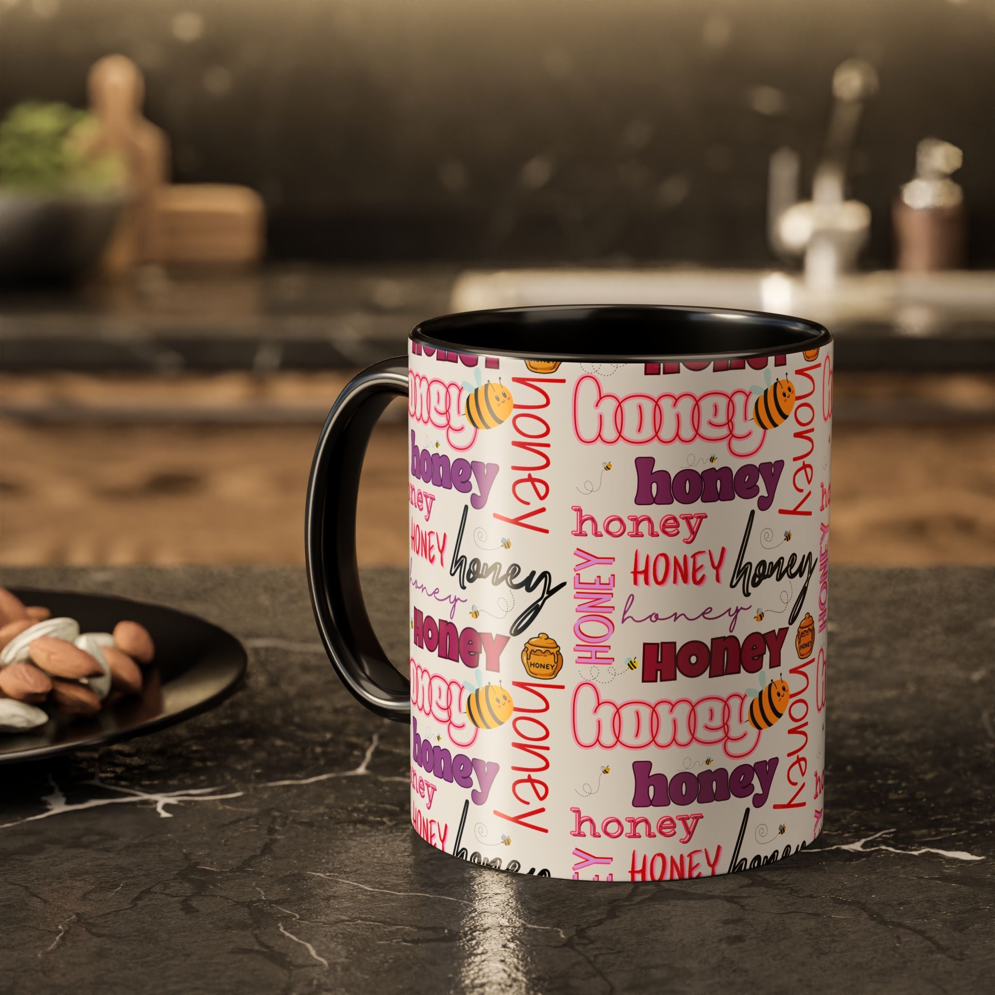 Honey Script Pattern Mug | Colorful Ceramic Mug