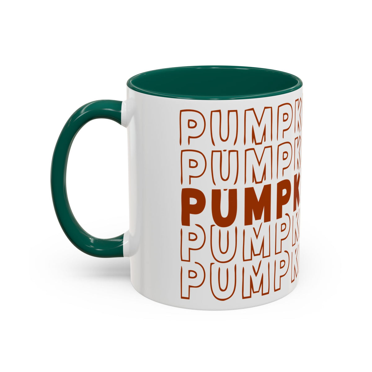 Pumpkin Spice Mug — Repeating 'SPICE' Retro Fall Coffee Cup (11oz/15oz)