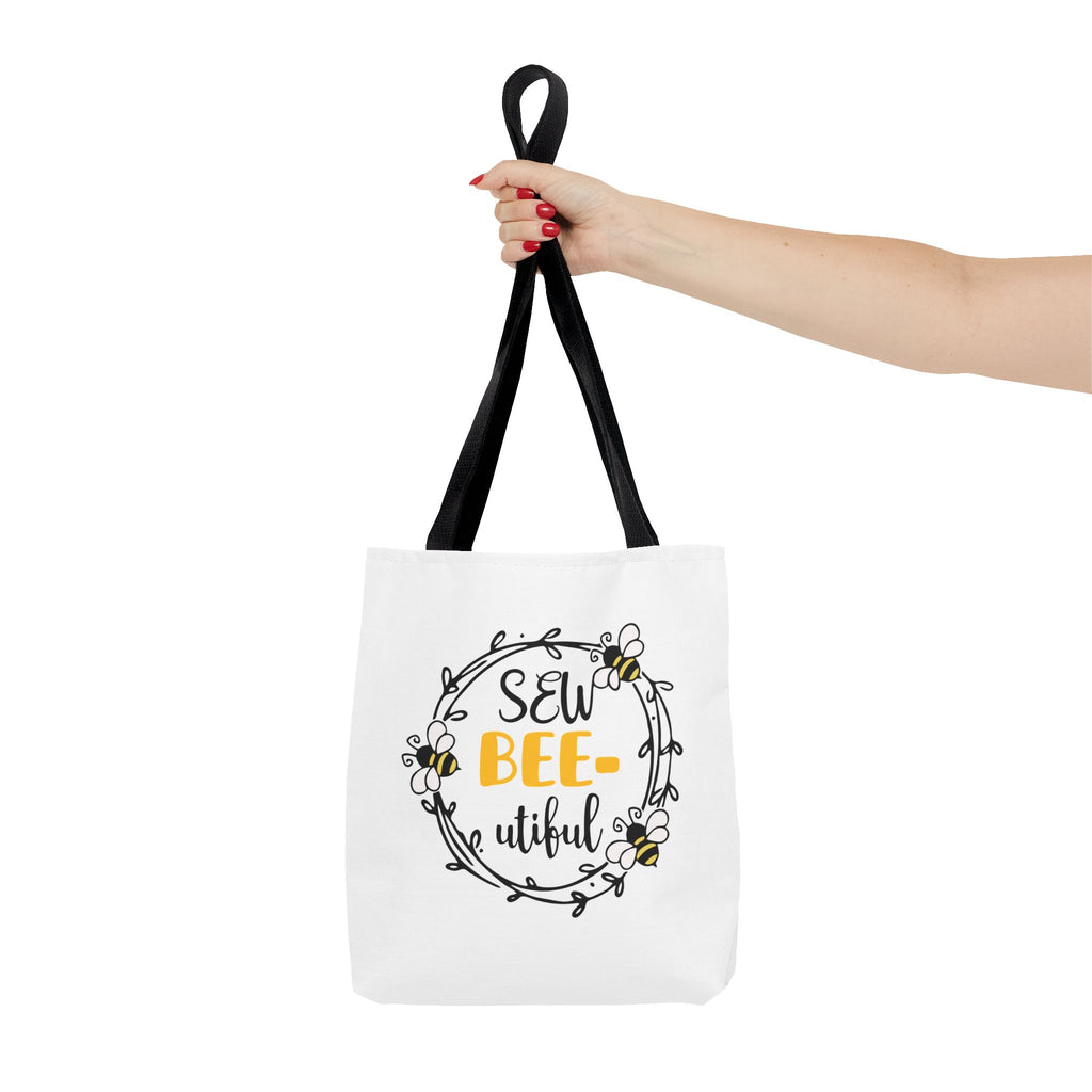 Sew Bee-utiful Tote Bag White | bee sewing craft motif