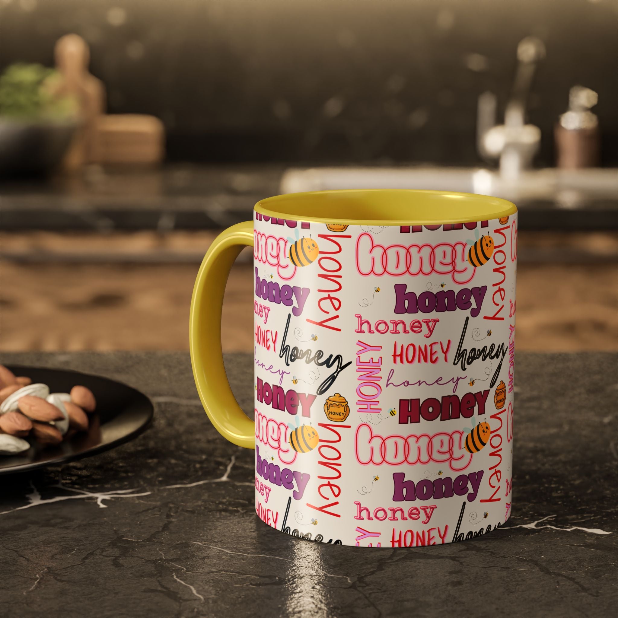Honey Script Pattern Mug | Colorful Ceramic Mug